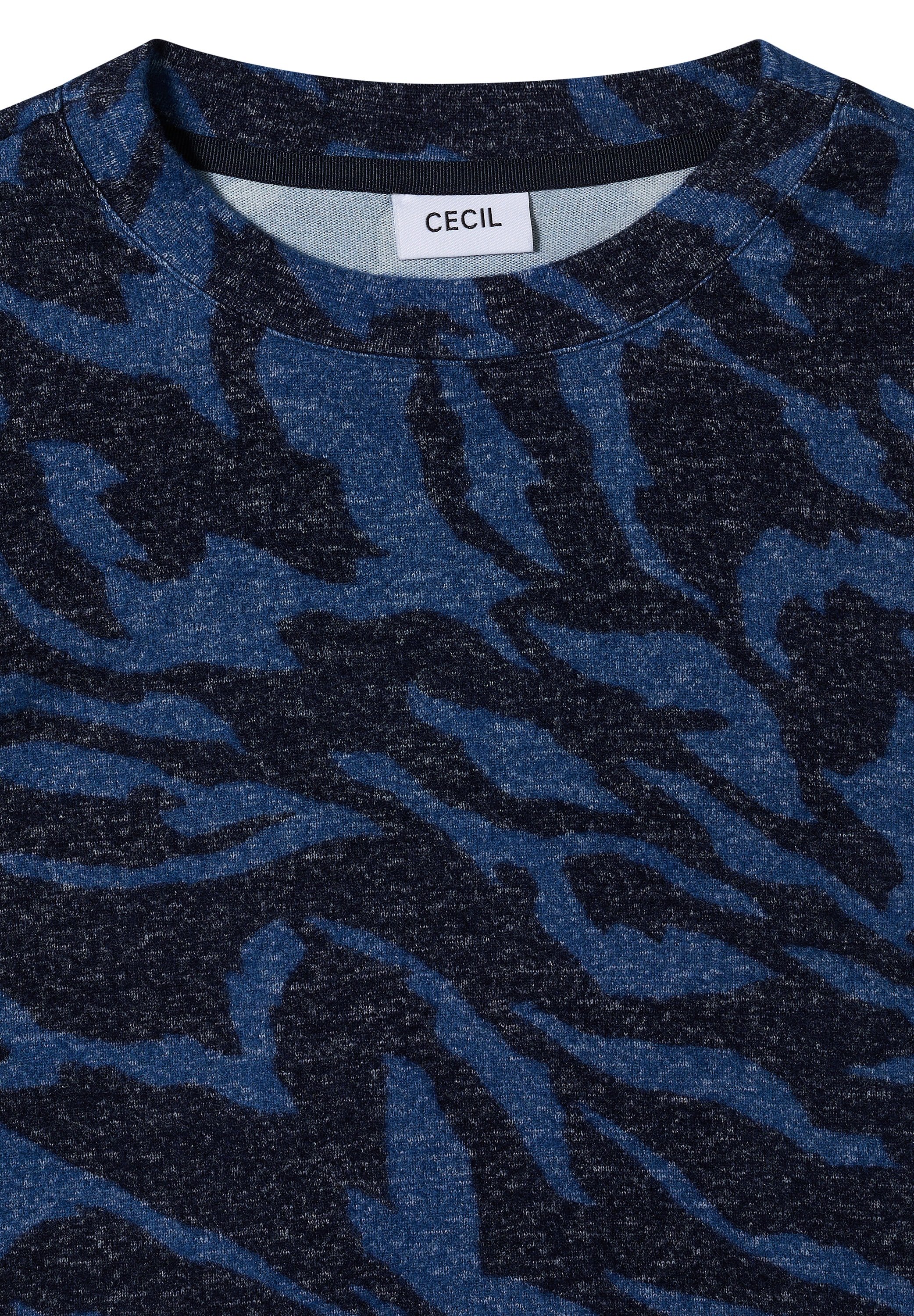 Cecil Sweater , mit Animal-Print und in Melange-Optik
