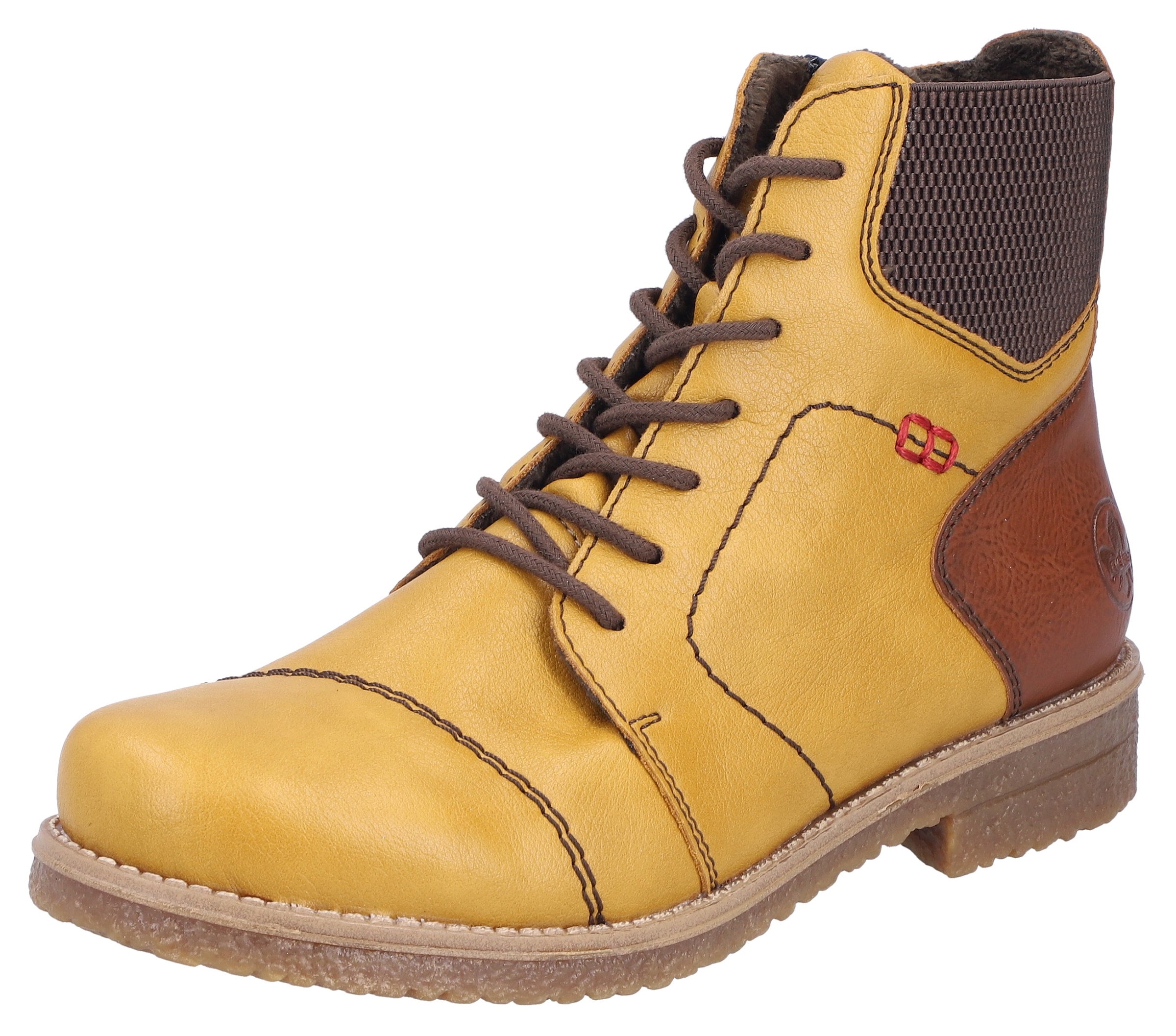 Rieker Schnürstiefelette  Schnürboots, Herbststiefelette, Blockabsatz, mit weicher Innensohle
