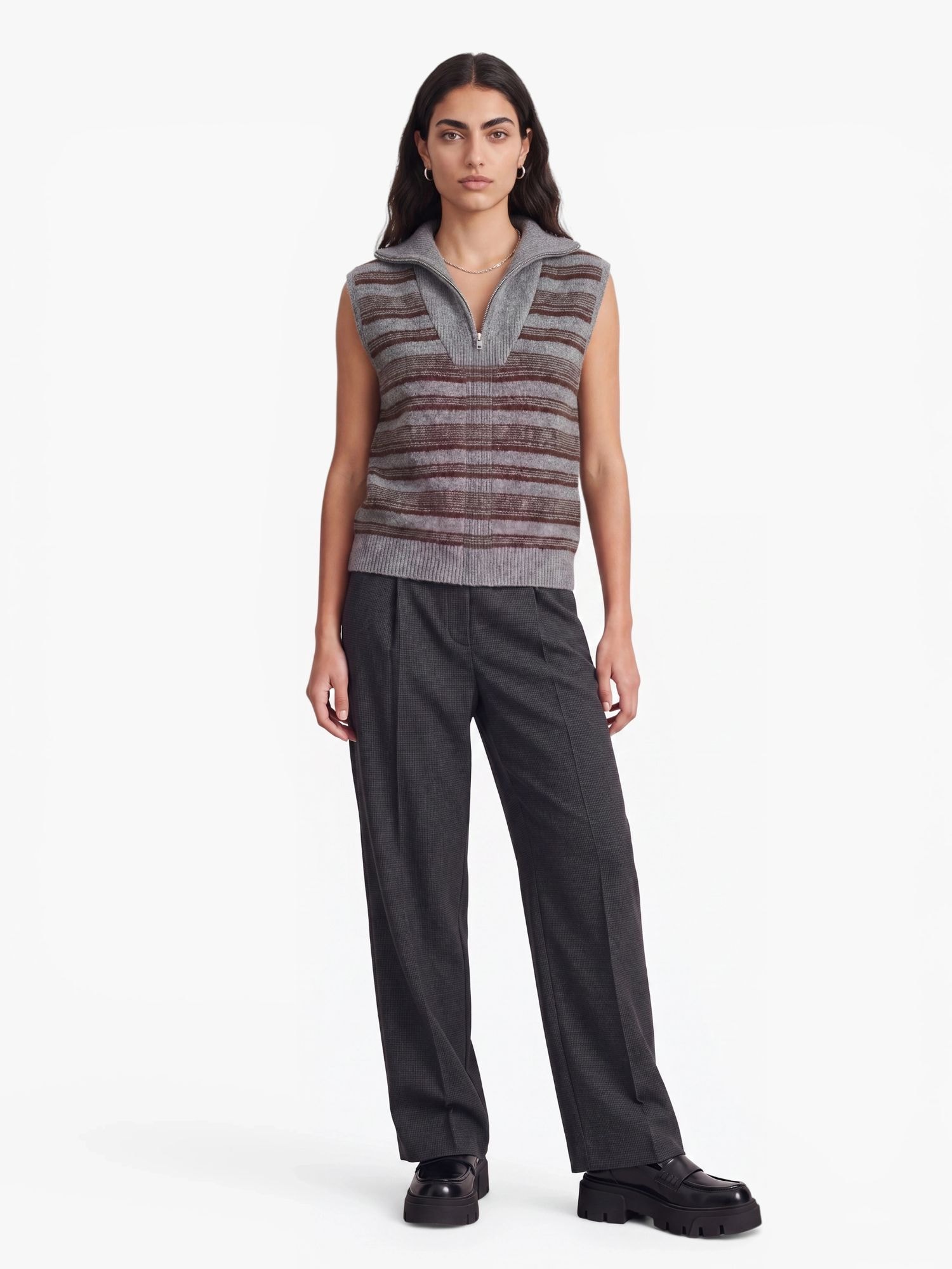 LeGer Pantalon en tissu »Julie Regular, LeGer by Lena Gercke«  mit Bund- und Bügelfalte, feines Muster