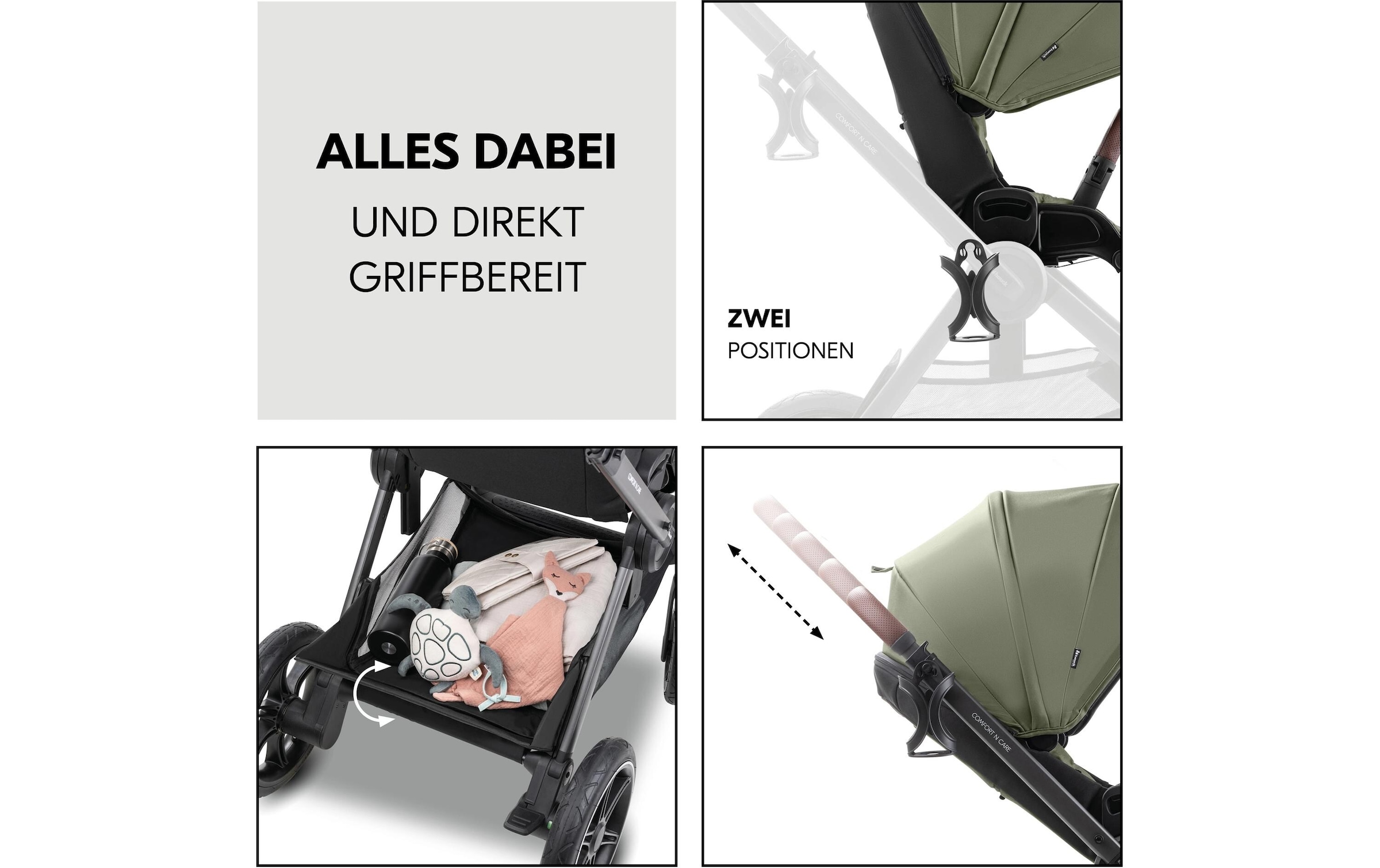 Hauck Kombi-Kinderwagen »Comfort N Care Olive« 22 kg
