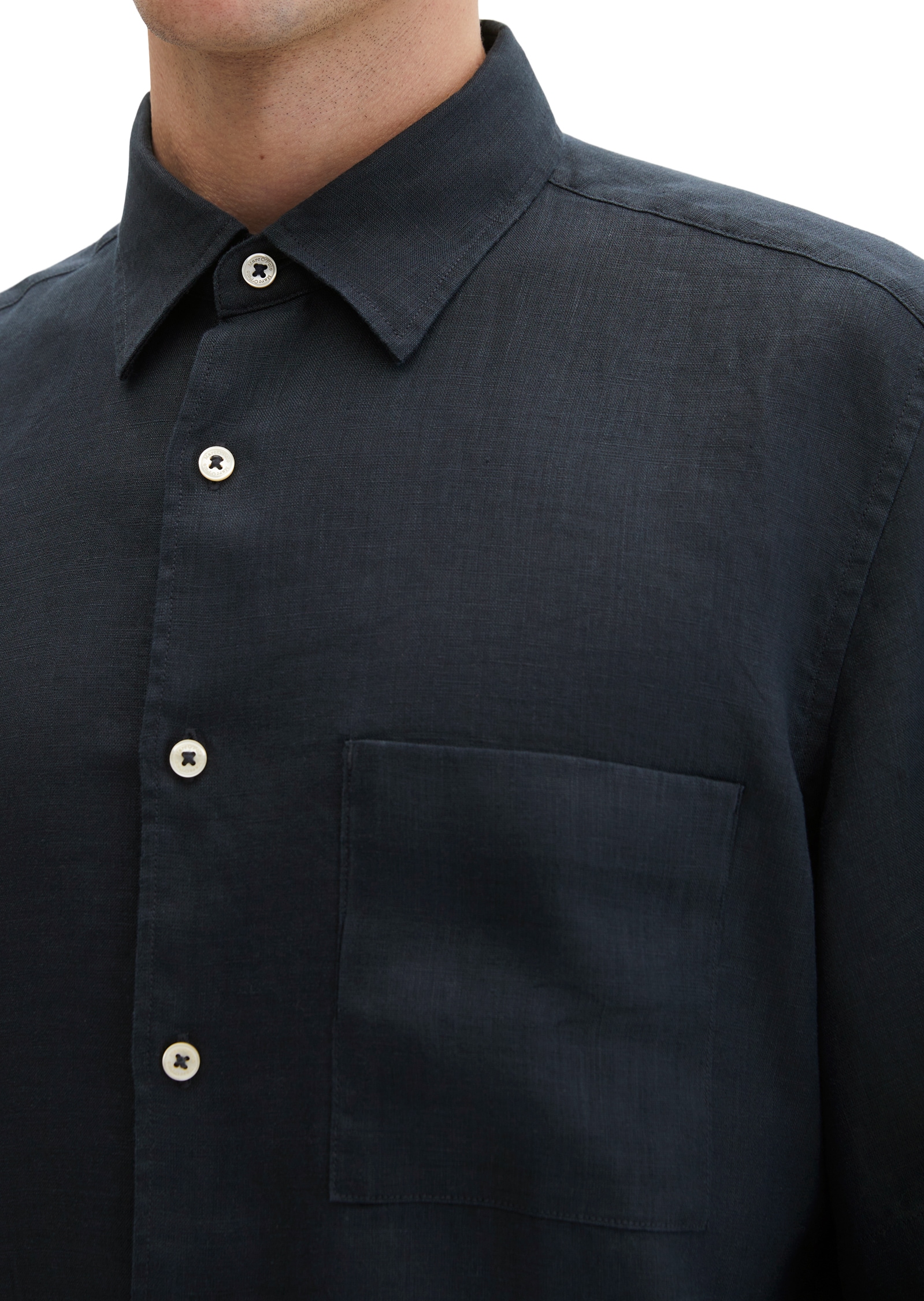 Marc O'Polo Chemise en lin mit aufgesetzter Brusttasche