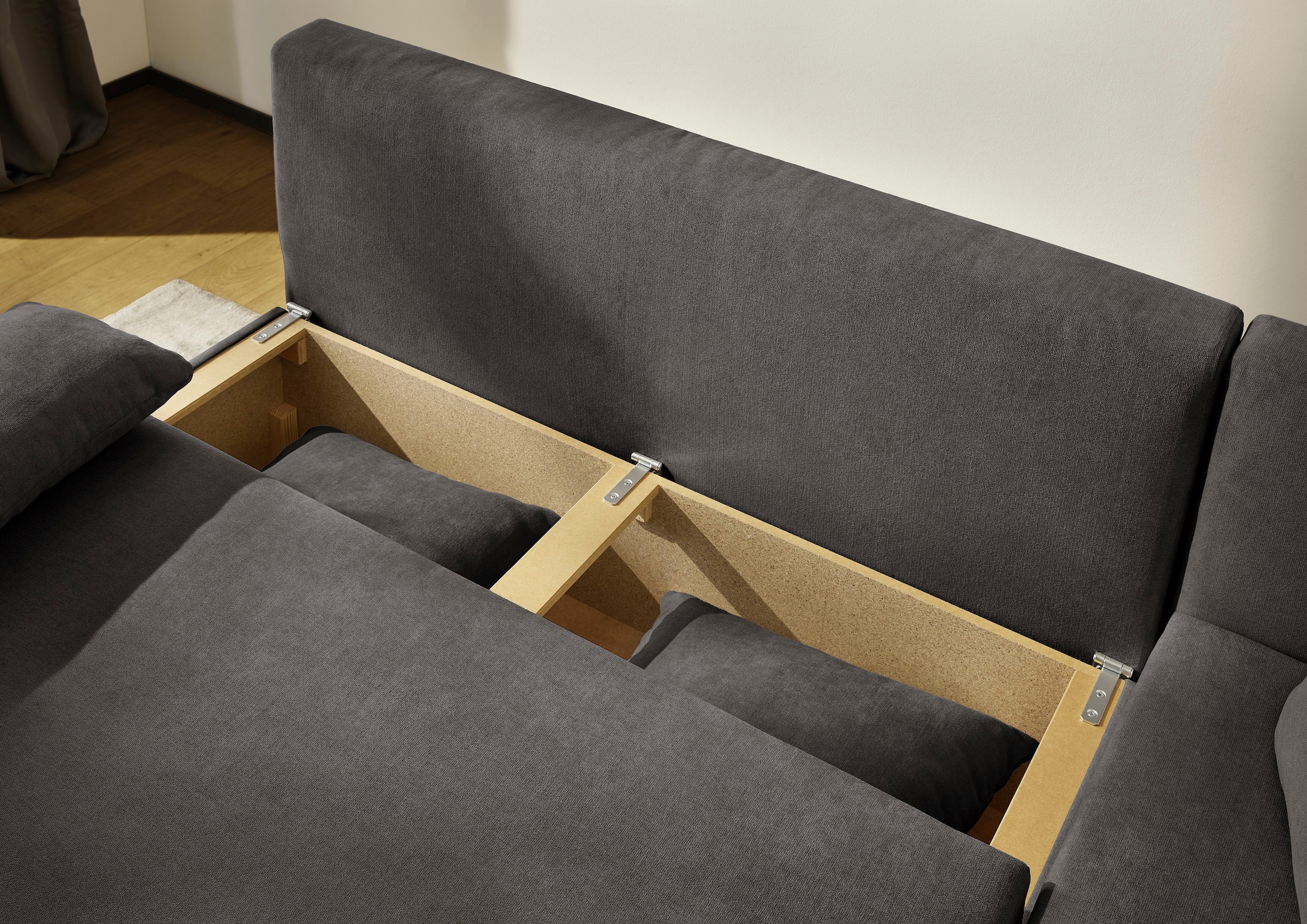 Jockenhöfer Gruppe Ecksofa »Starlight L-Form, B: 191 cm« mit Schlaffunktion, Bettkasten & Licht, Unser Dauertiefpreis
