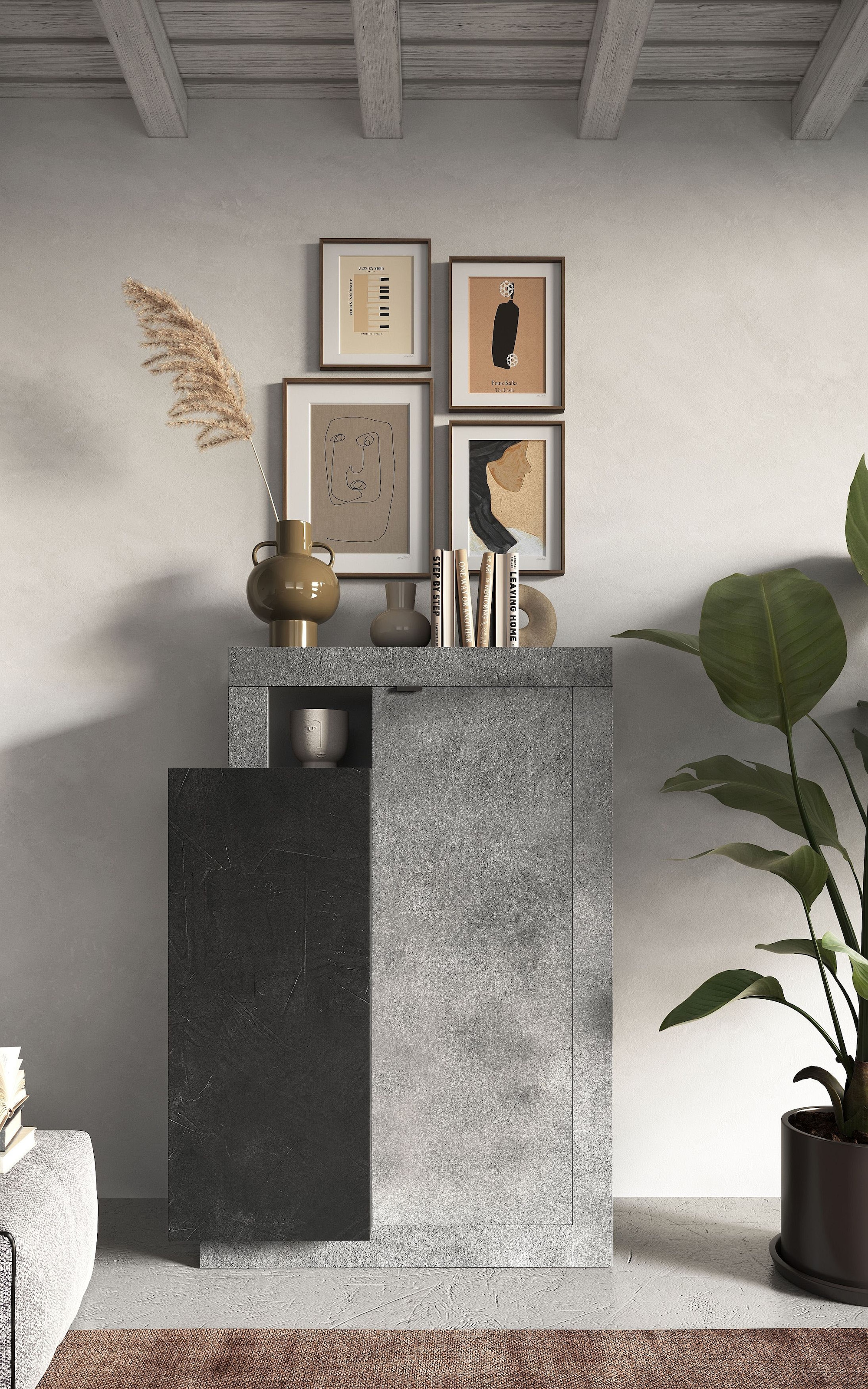 Home affaire Buffet haut »Freedom« Breite 87 cm mit 2 Türen, Höhe 142 cm (in verschiedenen Farben)