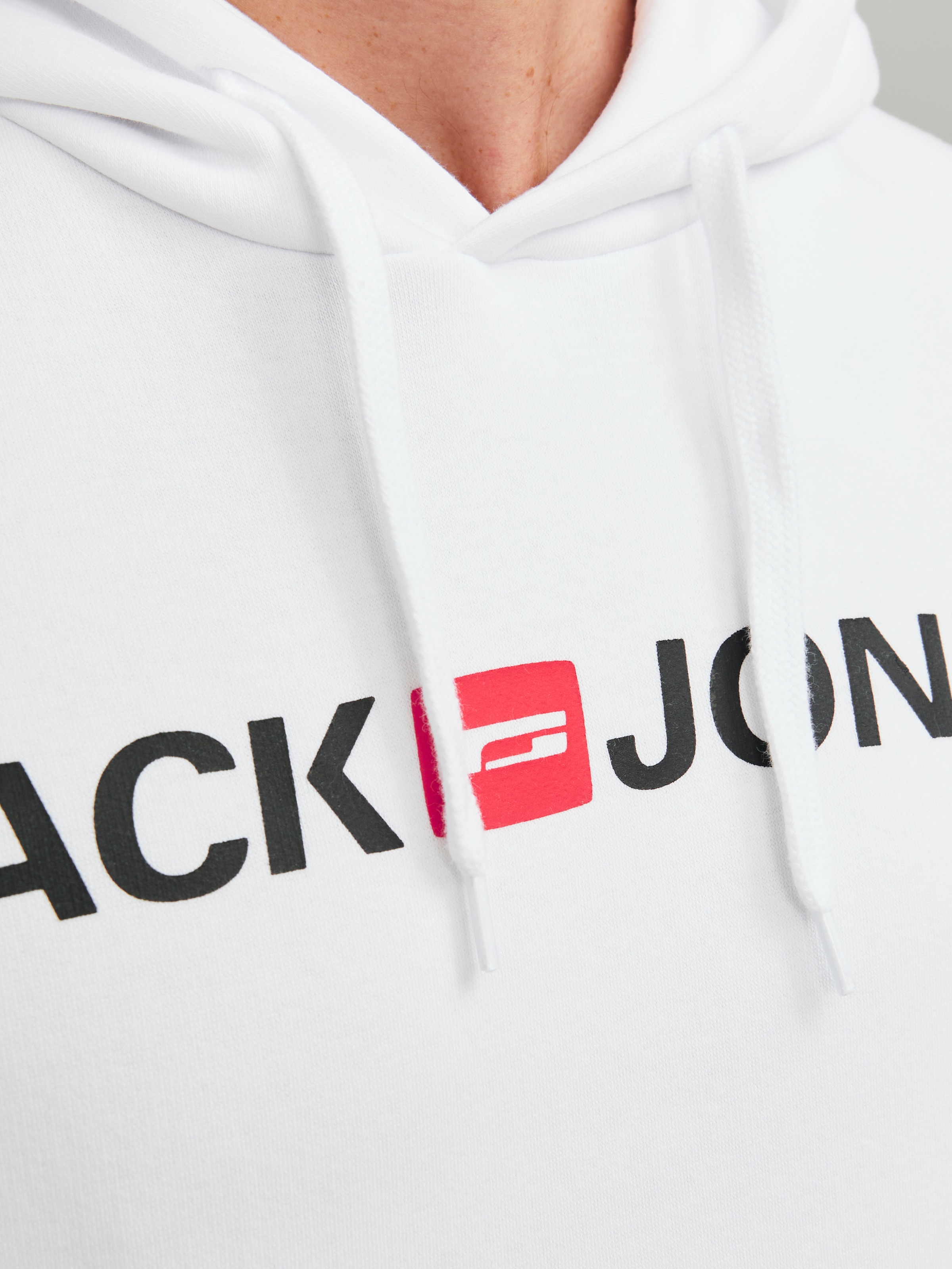 Jack & Jones Sweat à capuche »JJECORP Hoodie mit Logo und hohem Tragekomfort«, bedruckt, casual, regular fit, Baumwollmischung, Rundhals
