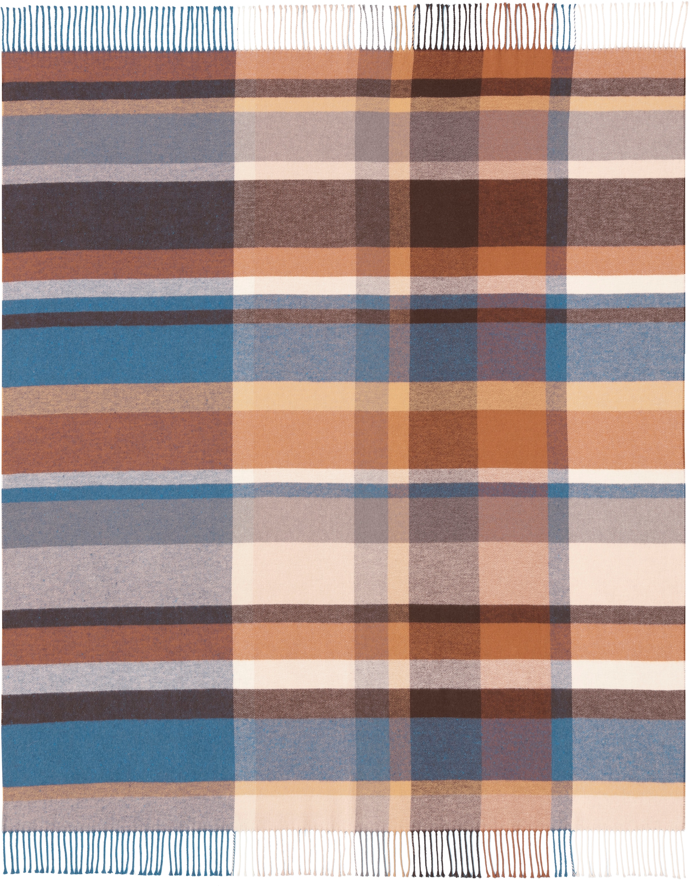 Biederlack Plaid »Harmony« im modernen Karo-Look, mit Fransen