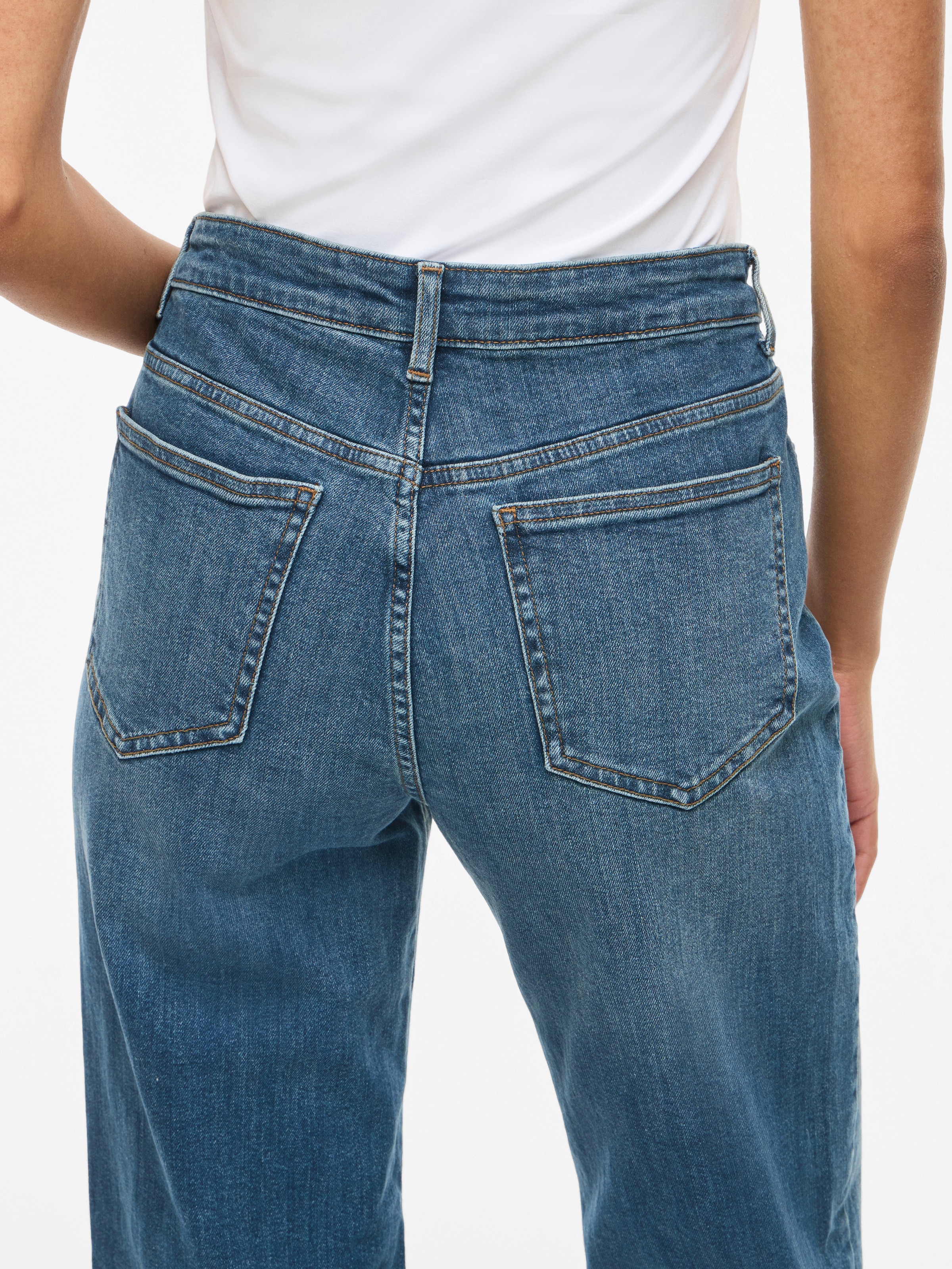 Vila Jeans droit »VILISA RW STRAIGHT JEANS ROS - NOOS« Mélange de coton, taille normale, coupe droite