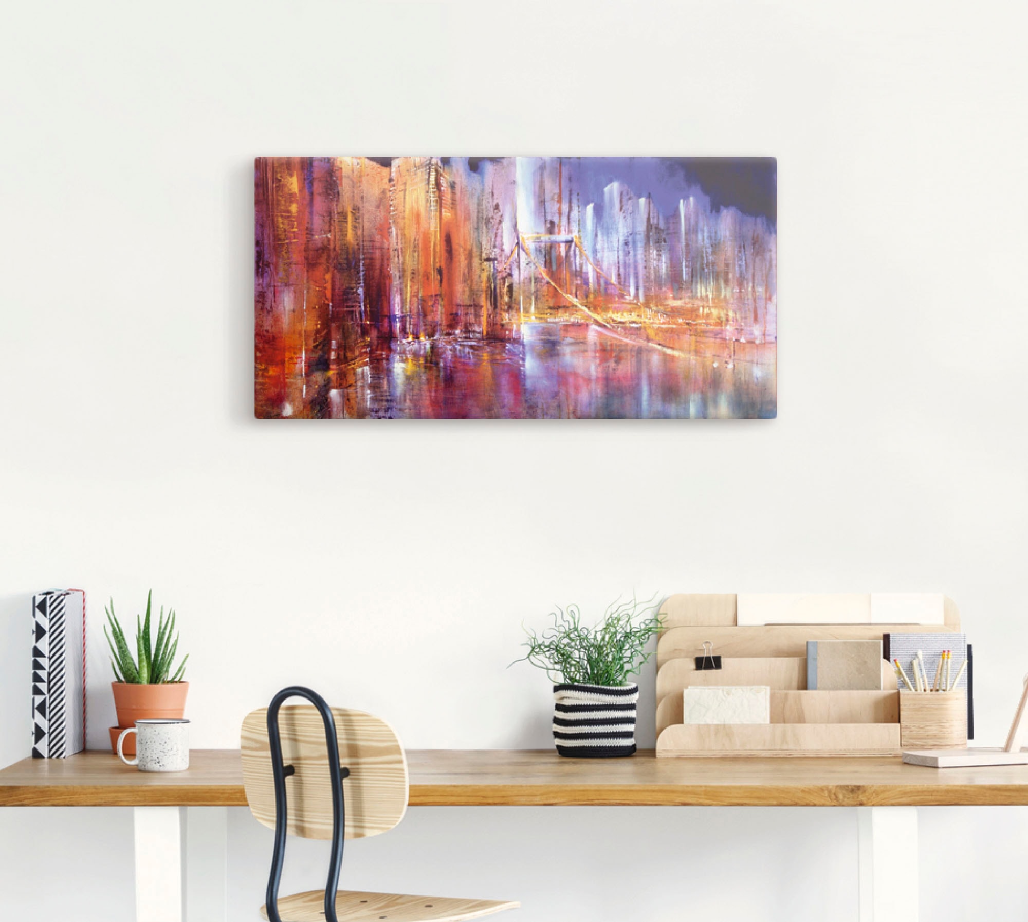 Artland Tableau sur toile »Stadtansicht II« 1 cuis tlg. auf Holzrahmen gespannt