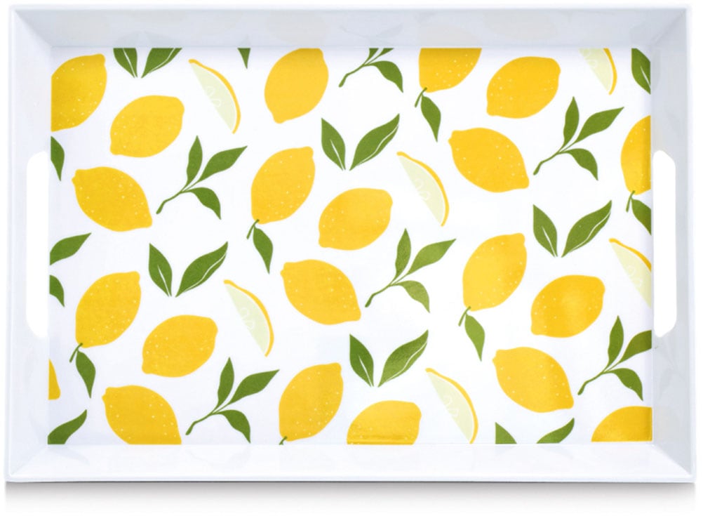 Zeller Present Plateau »Melamintablett "Lemons"« sommerliches Motiv, Tragegriffe, 34,8x50 cm