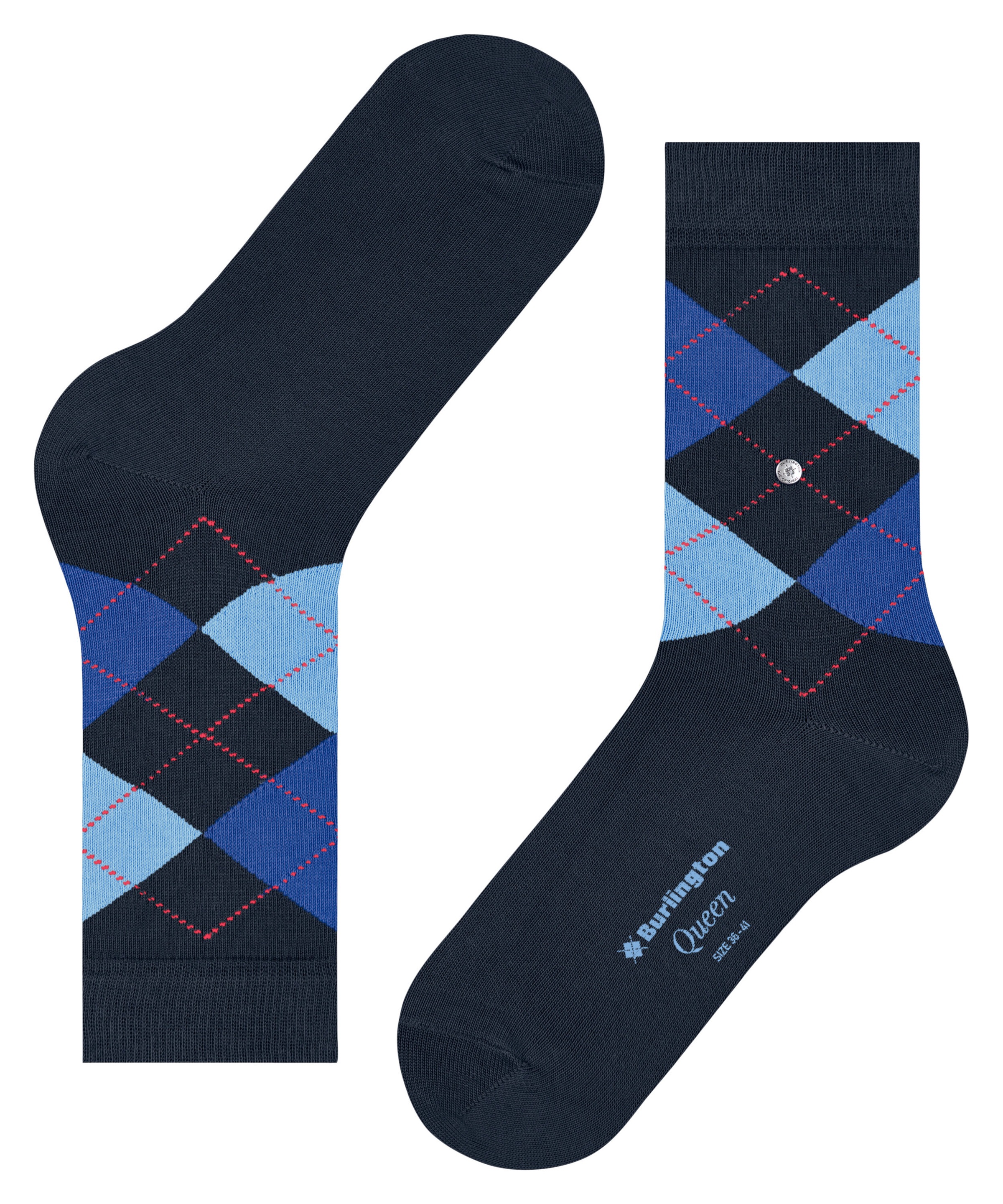 Burlington Chaussettes »Queen« Taille unique 36-41, motif argyle, coton peigné,