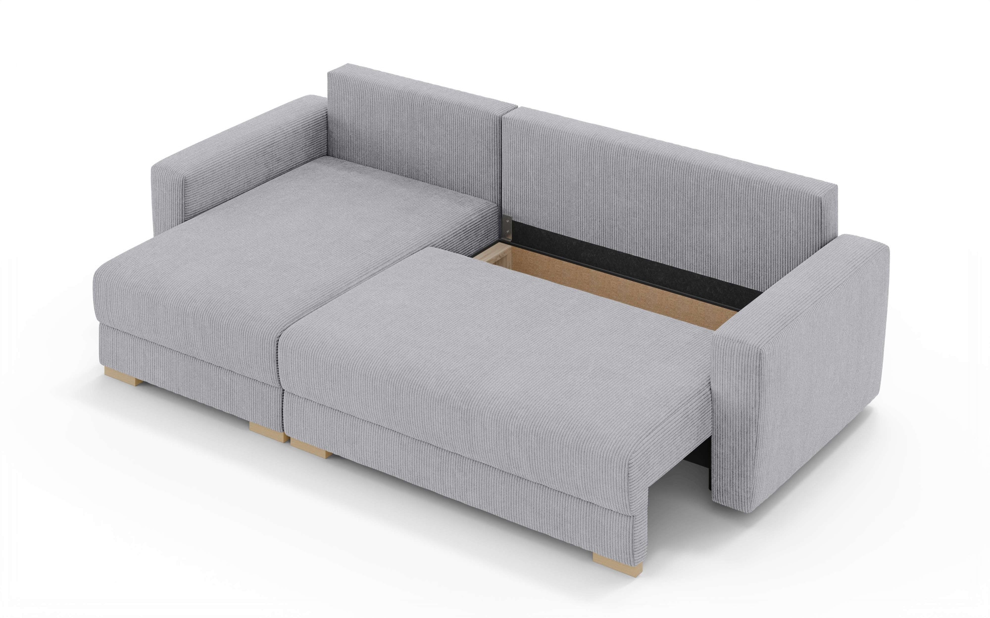 INOSIGN Canapé d'angle »MAGHERA universell Schlafsofa mit Bettkasten, Masse B/T/H: 255/142/84cm« L-Form mit Recamiere rechts oder links montierbar, hoher Sitzkomfort