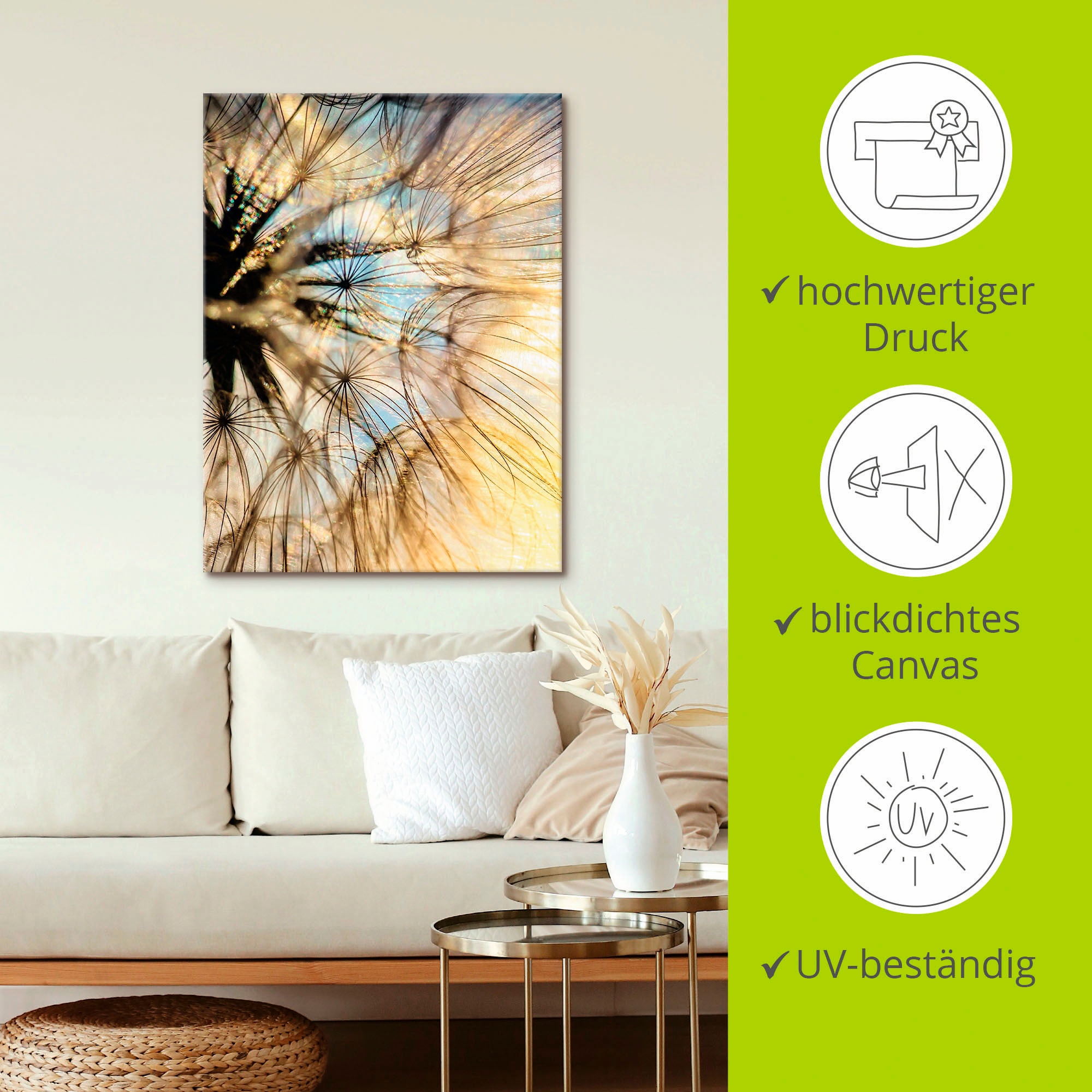 Artland Leinwandbild »Pusteblume Poesie« Blumen 1 Stk. tlg. auf Holzrahmen gespannt