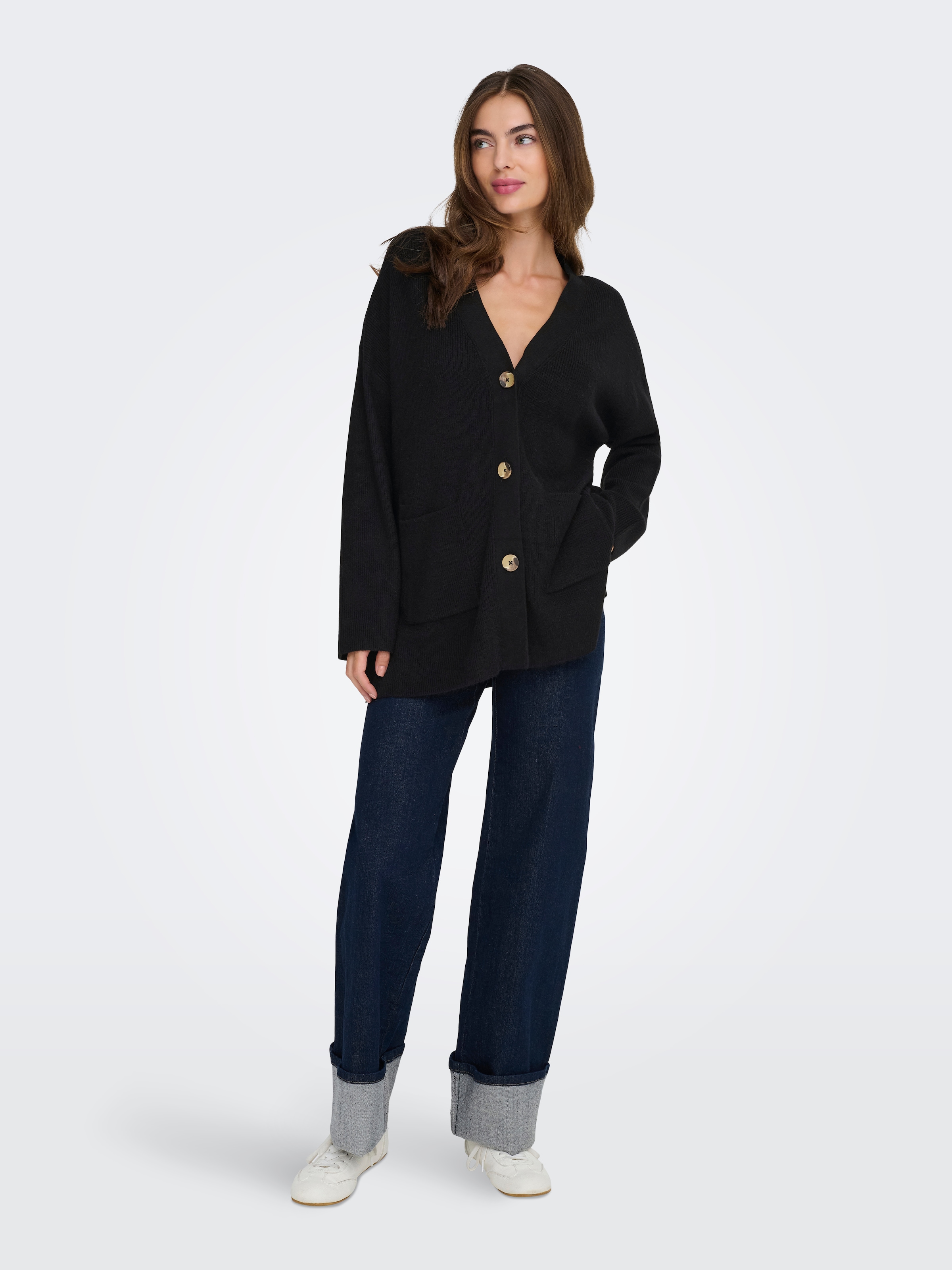 ONLY Strickjacke »ONLIBI LS RIB LOOSE CARDIGAN KNT NOOS« Viskosemischung, regular fit