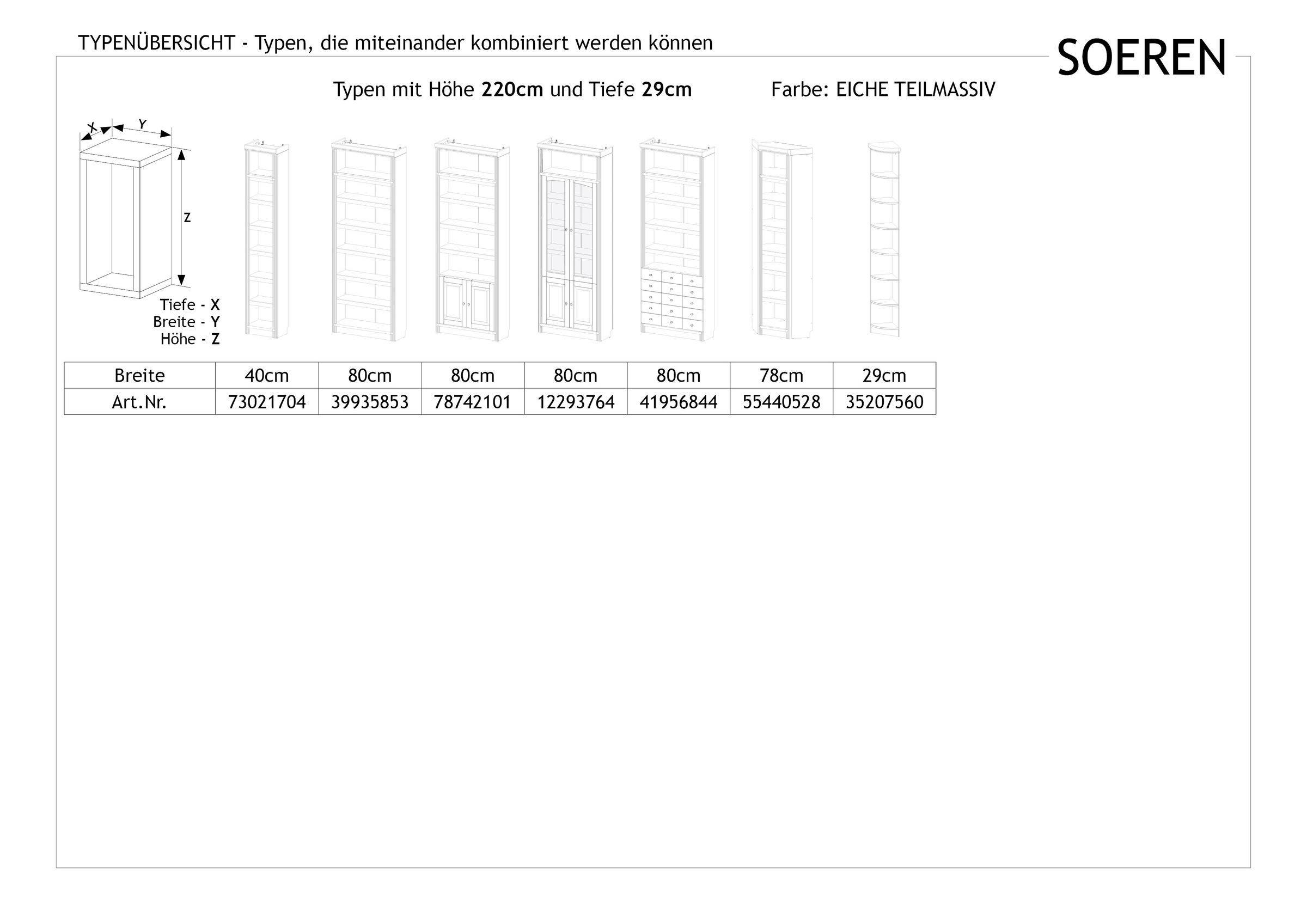 Home affaire Étagère à livres »Soeren« aus massiver Kiefer, Tiefe 29 cm, Höhe 220 cm,  FSC®