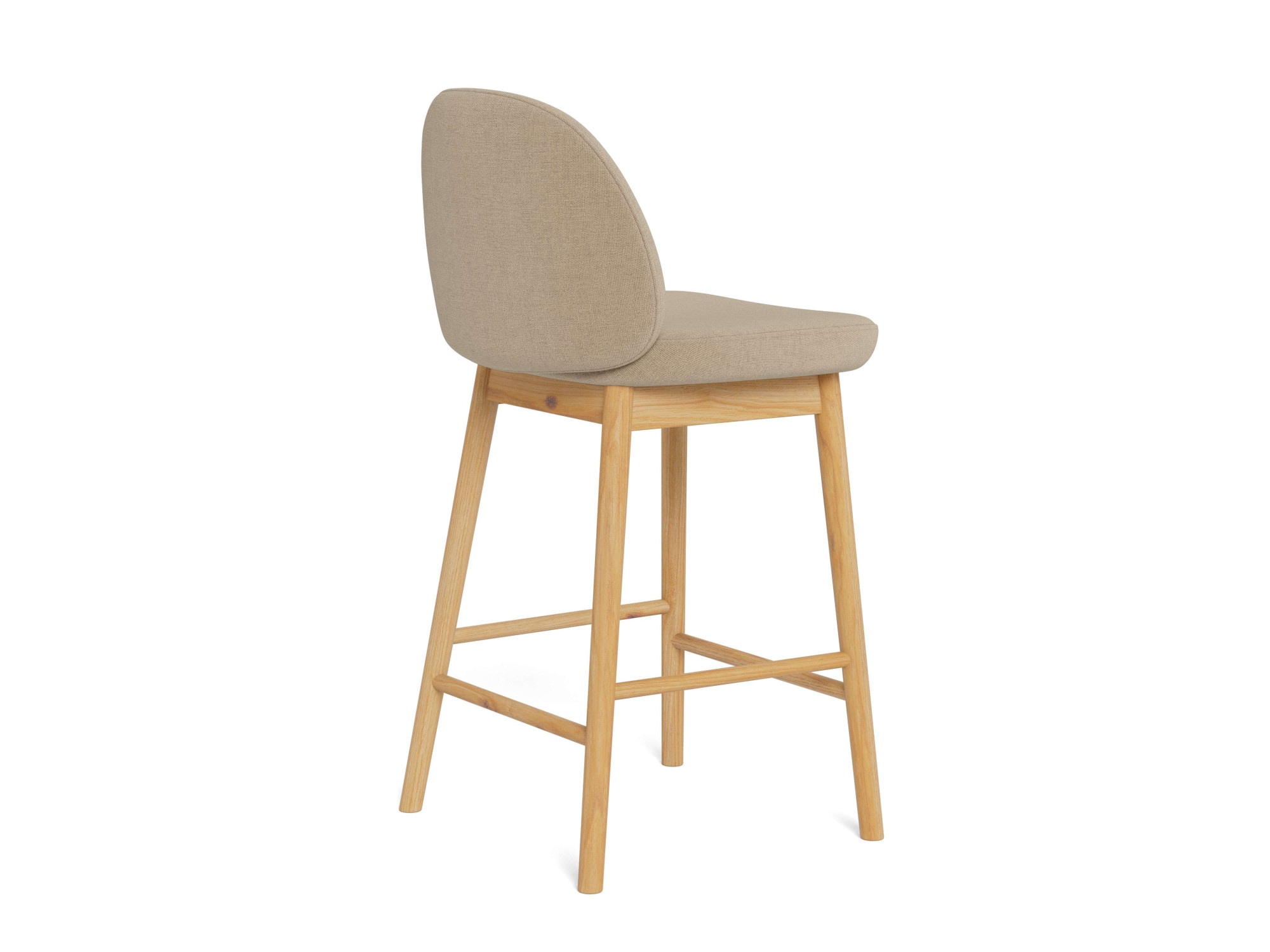 ACTONA GROUP Tabouret de bar »Sophia - Bequemer Barstuhl aus Eiche mit Fussstütze & Rückenlehne« Ensemble, 2 cuis tlg. Design scandinave, siège en tissu, pour cuisine et coin repas