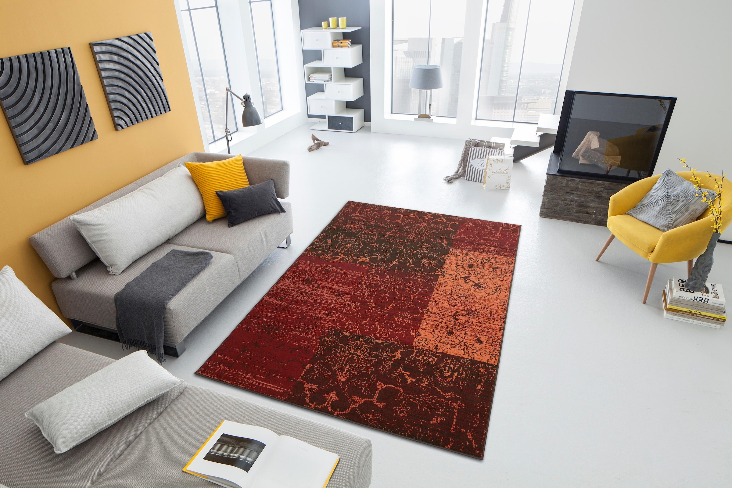 my home Teppich »Bennet« rechteckig 7 mm Höhe Vintage Design, flach, Kurzflor, weich, pflegeleicht, elegant