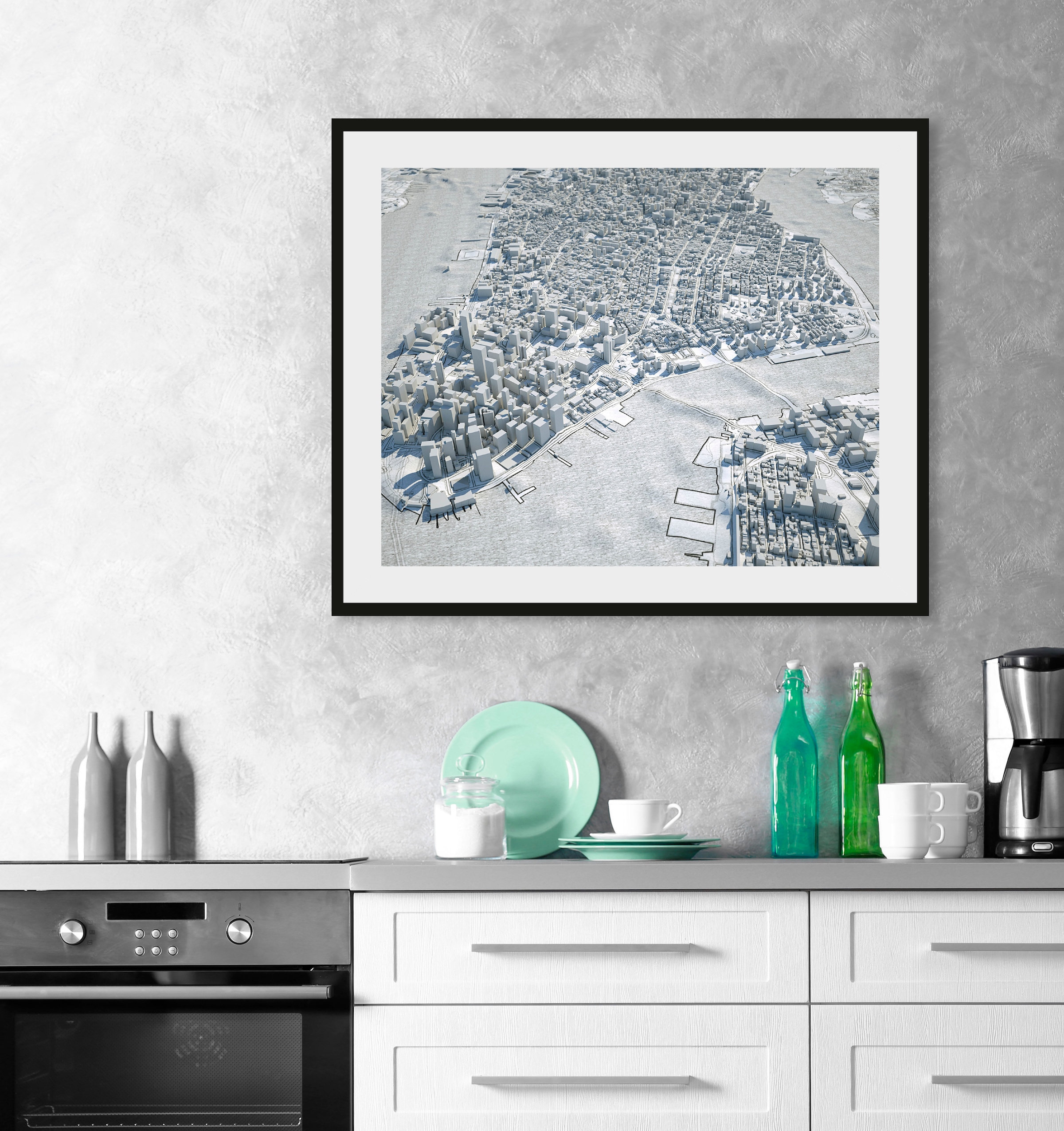 queence Bild »Miniatur« Foto | Gebäude | Stadt | Städte 1 Stk. tlg. HD Premium Poster-Druck inkl. Holzrahmen