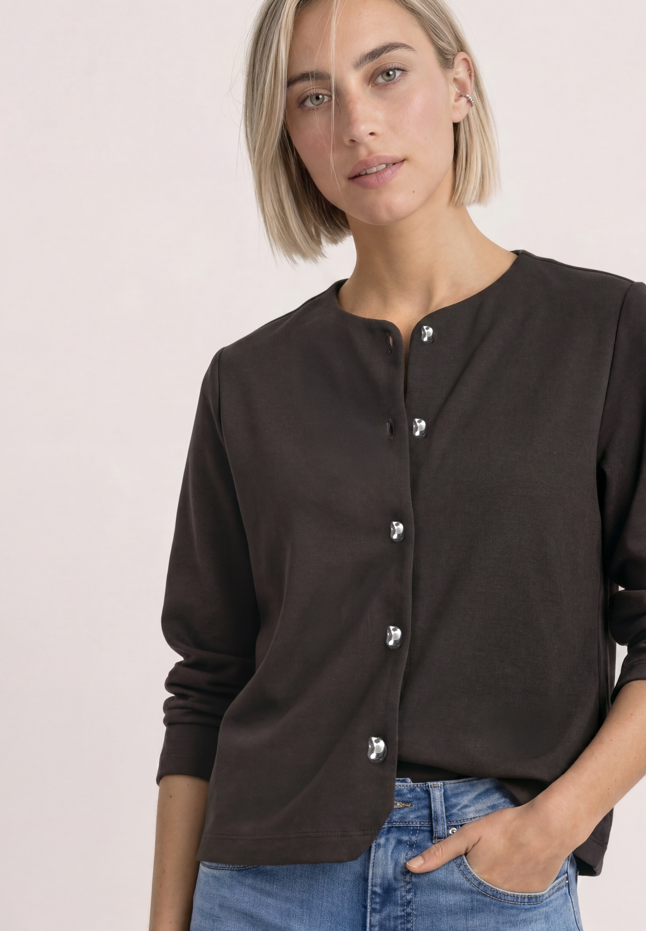 STREET ONE Veste chemise Veste effet tricot / cardigan / boutons décoratifs