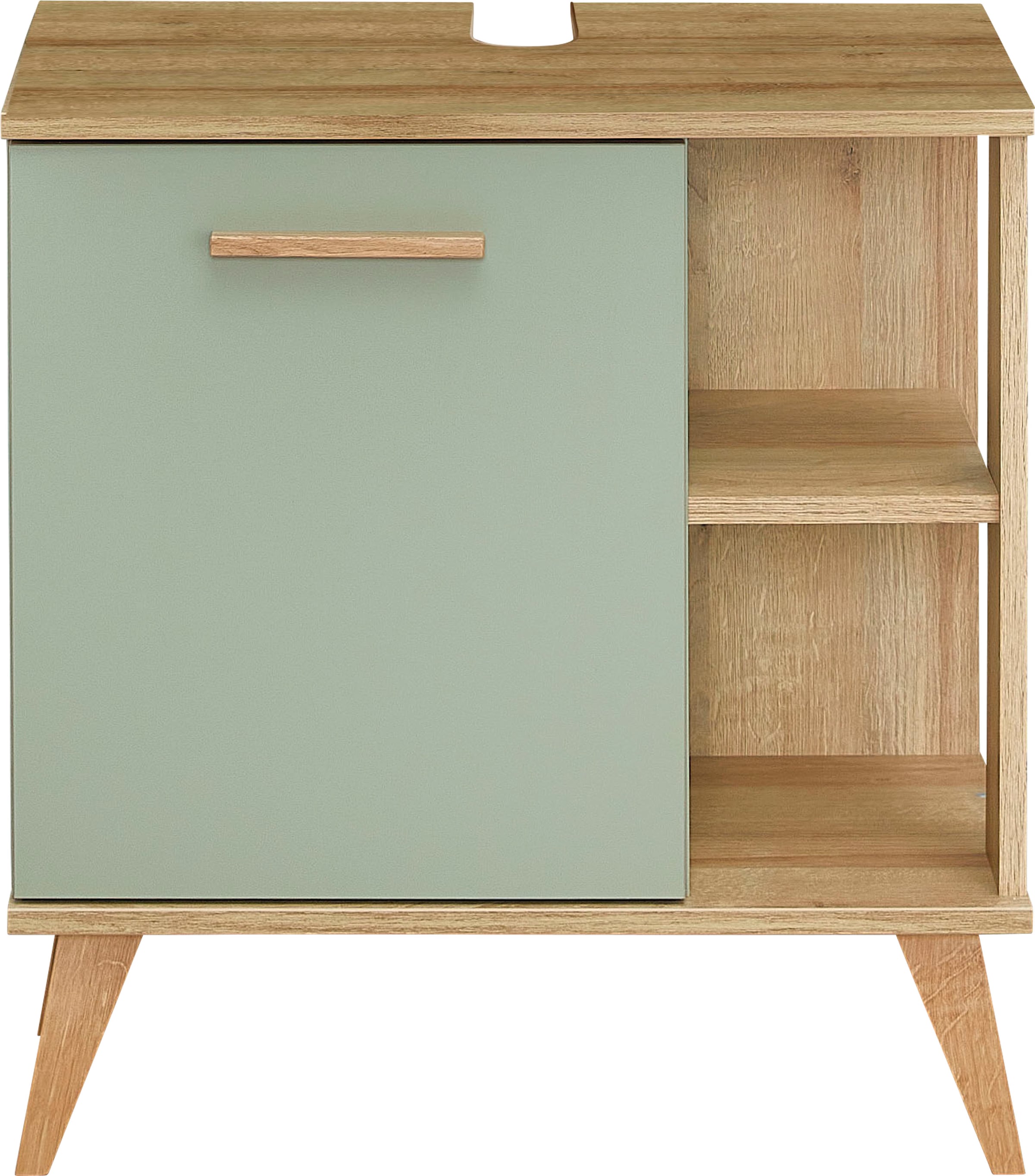 Saphir Armoire sous lavabo »Quickset 963 Unterbeckenschrank, Salbei Nachbildung, 1 Tür« meuble sous lavabo avec amortisseur de porte, largeur 60,5 cm, sans lavabo