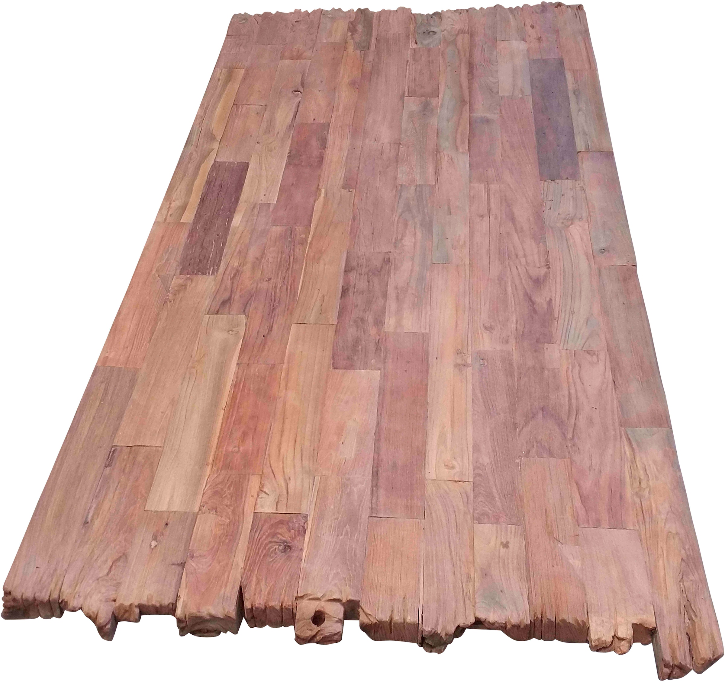 SIT Plateau de table »Tivoli aus recyceltem Teakholz mit rustikaler Bruchkante« 1 cuis tlg. Plateau de table épais de 50 mm avec bord marqué irrégulier