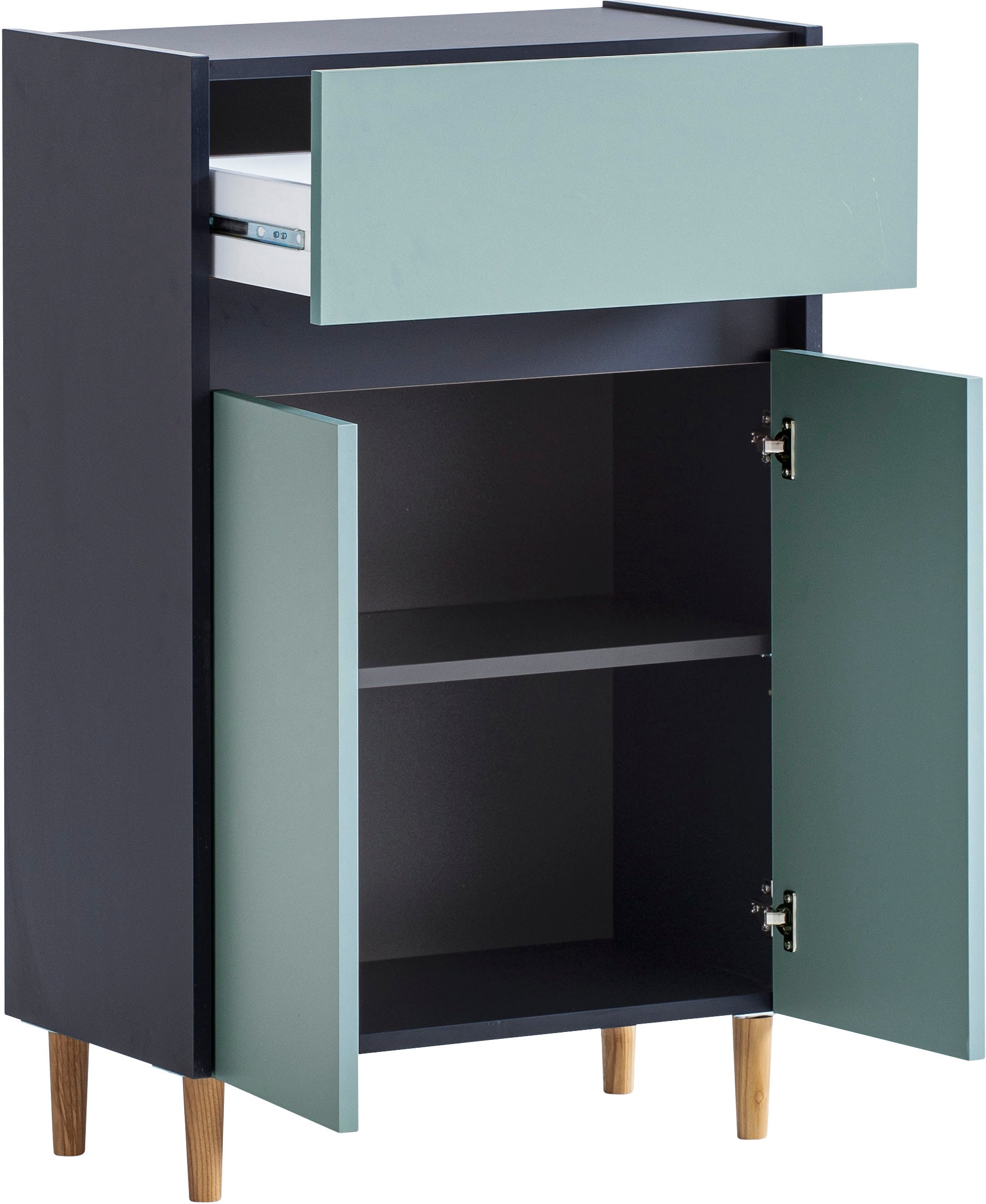 welltime Unterschrank »Lovis, Breite 56 cm« Metallbeschläge, Möbelfüsse aus Massivholz