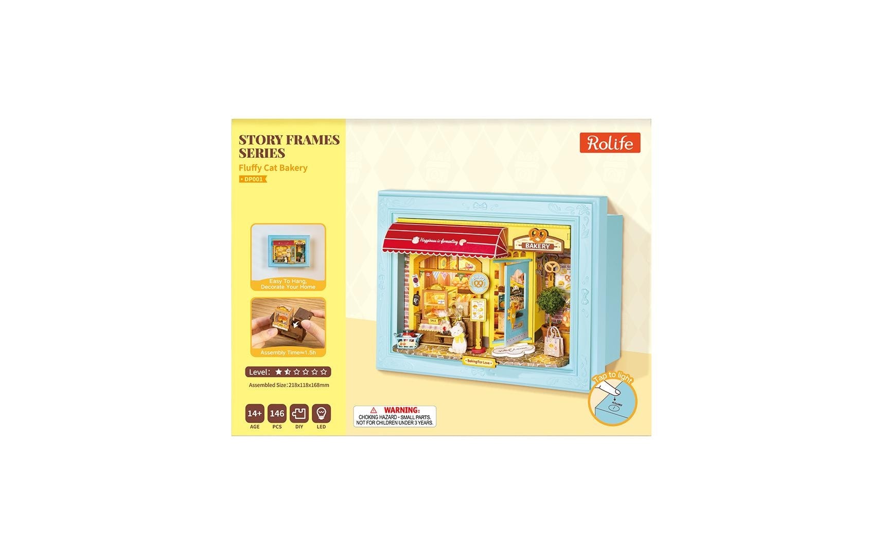   Kit de modèles réduits »Rolife Fluffy Cat Bakery Schattenrahmen Bäckerei« 146 cuis tlg.