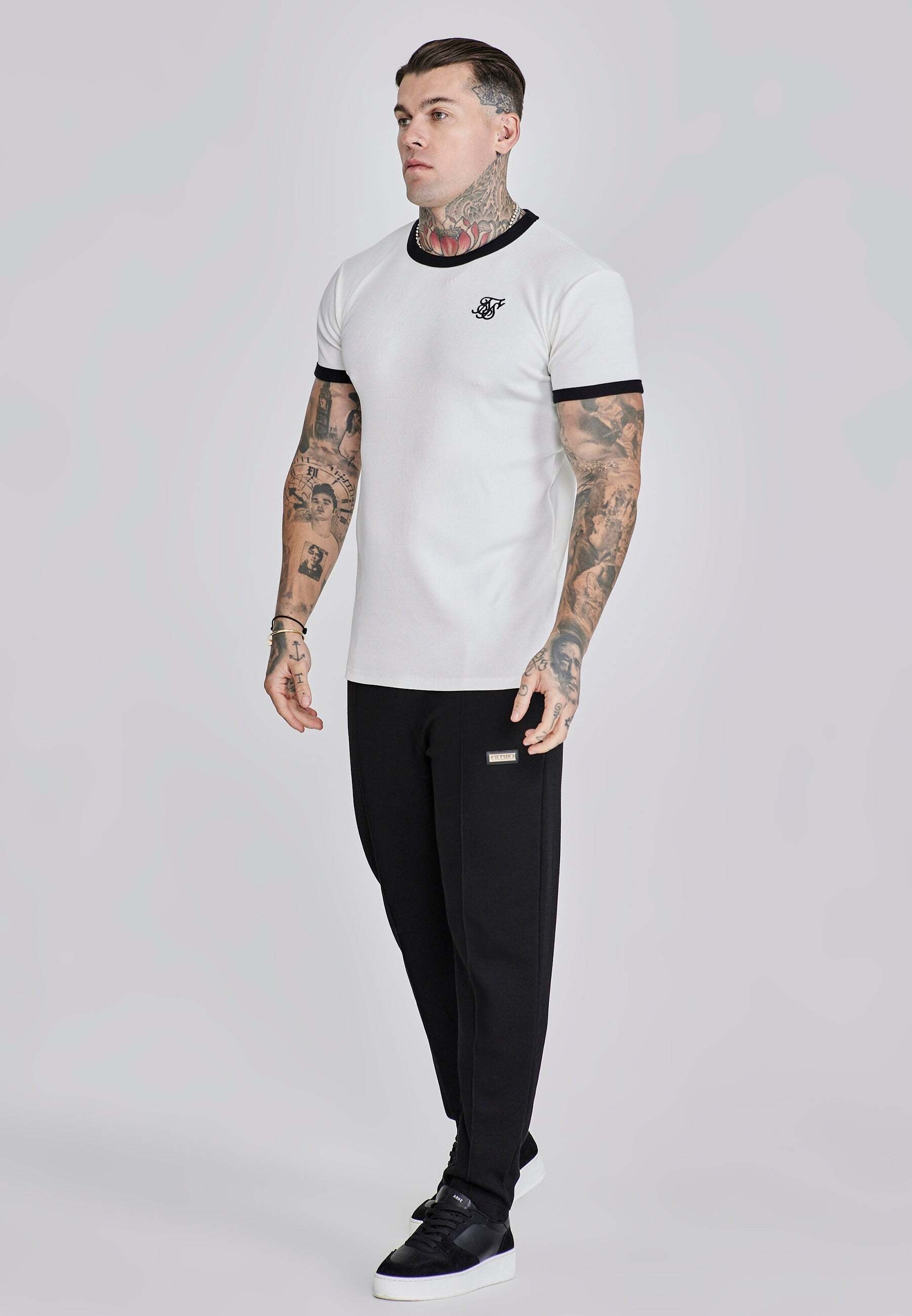 Siksilk T-Shirt »Siksilk T-Shirt Ribbed Ringer T-Shirt«