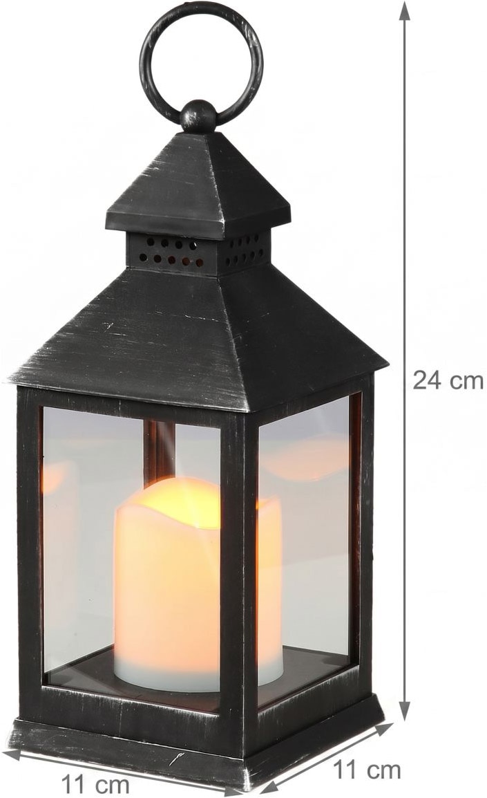 Ambiente Haus LED Aussen-Tischleuchte »Laterne antikschwarz 24cm inkl LED« 1 Stk. Warmweiss