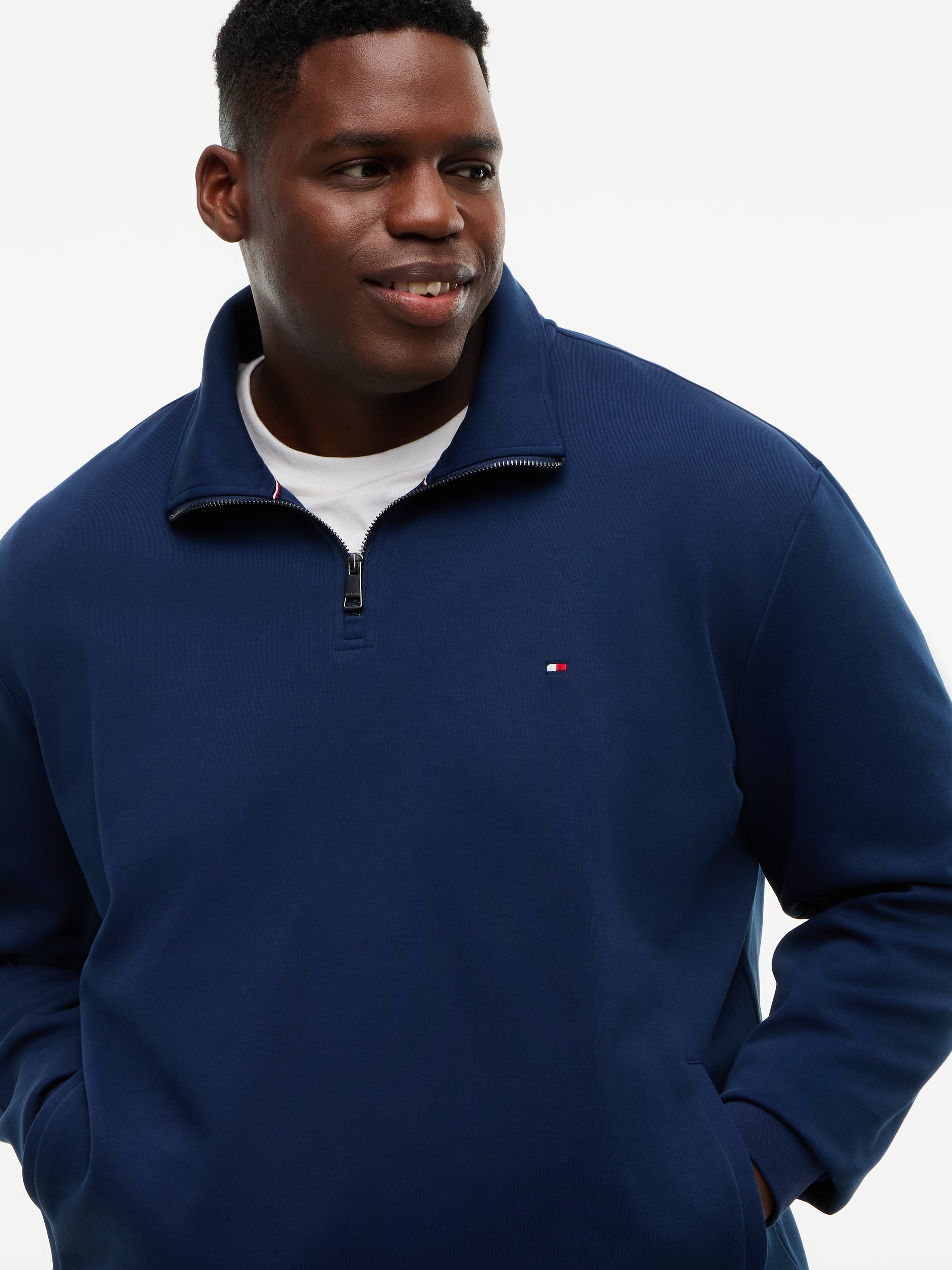 Tommy Hilfiger Big & Tall Sweat-shirt »BT-ESSENTIAL INTECHNO 1/4 ZIP«, grandes tailles, col montant
