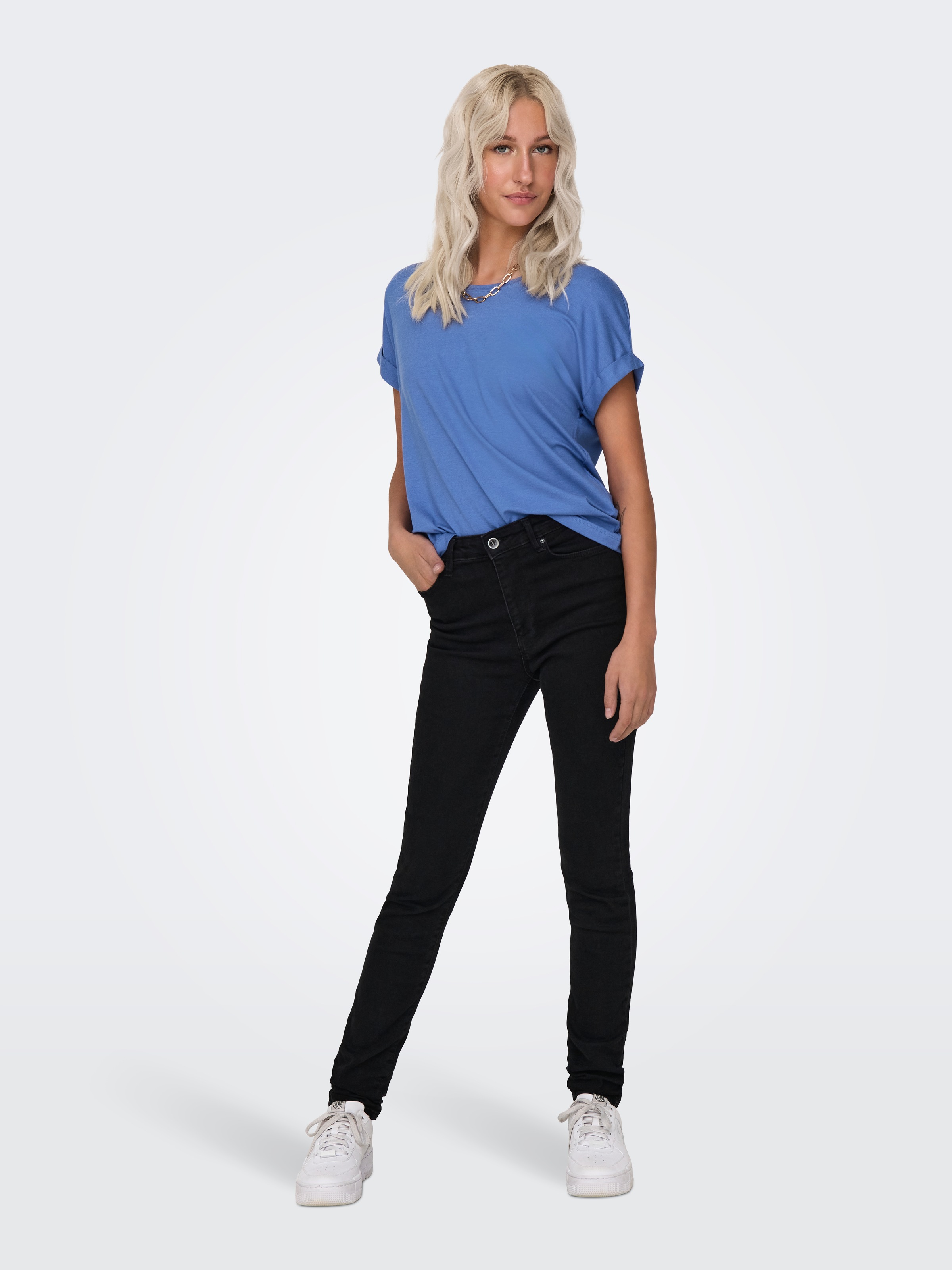 ONLY T-Shirt »ONLMOSTER – Kurzarmshirt mit Aufschlag und klassischem Look« Viskosemischung, regular fit