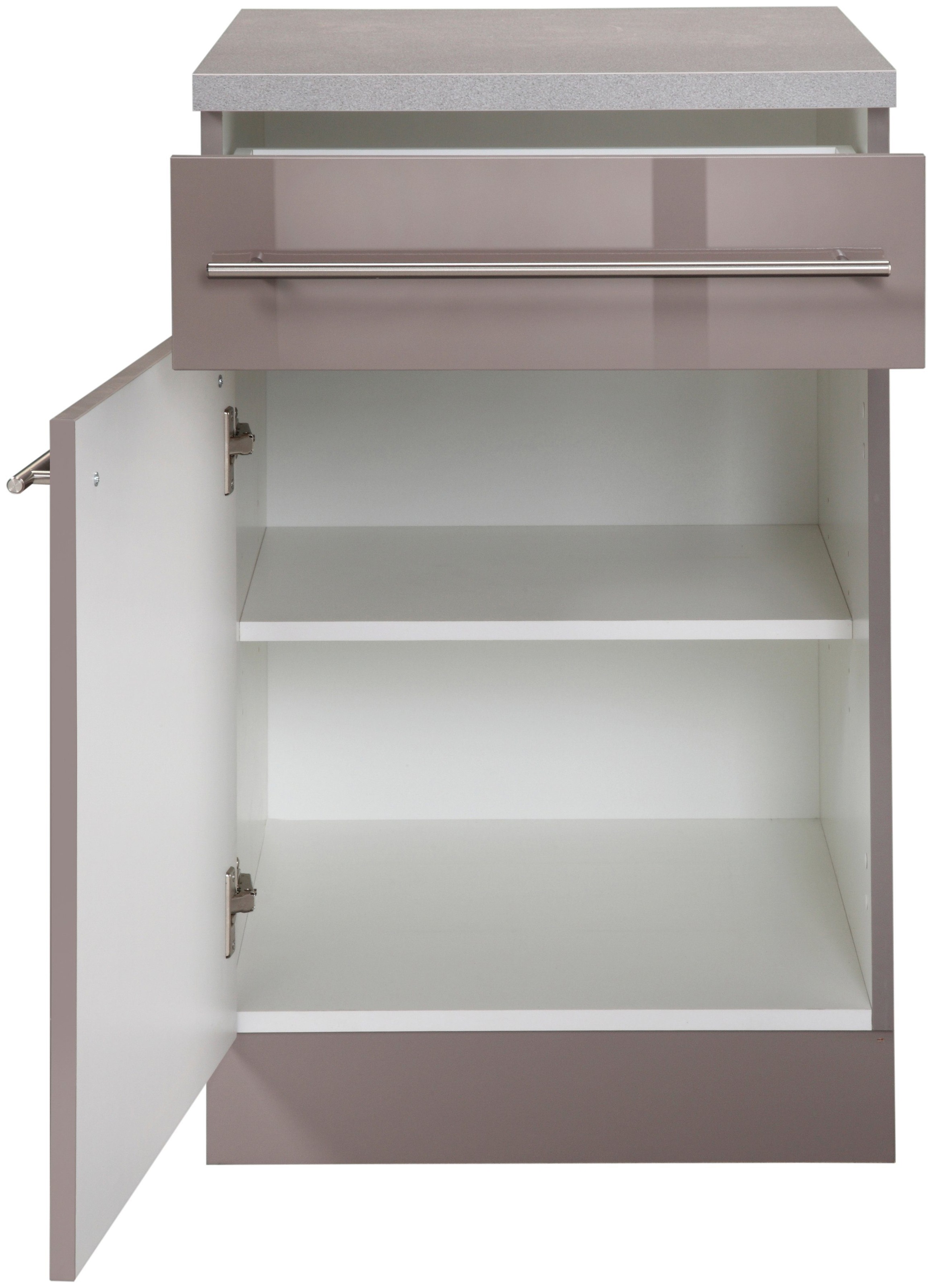wiho Küchen Armoire basse »Chicago« 60 cm de large, 1 tiroir et 1 porte