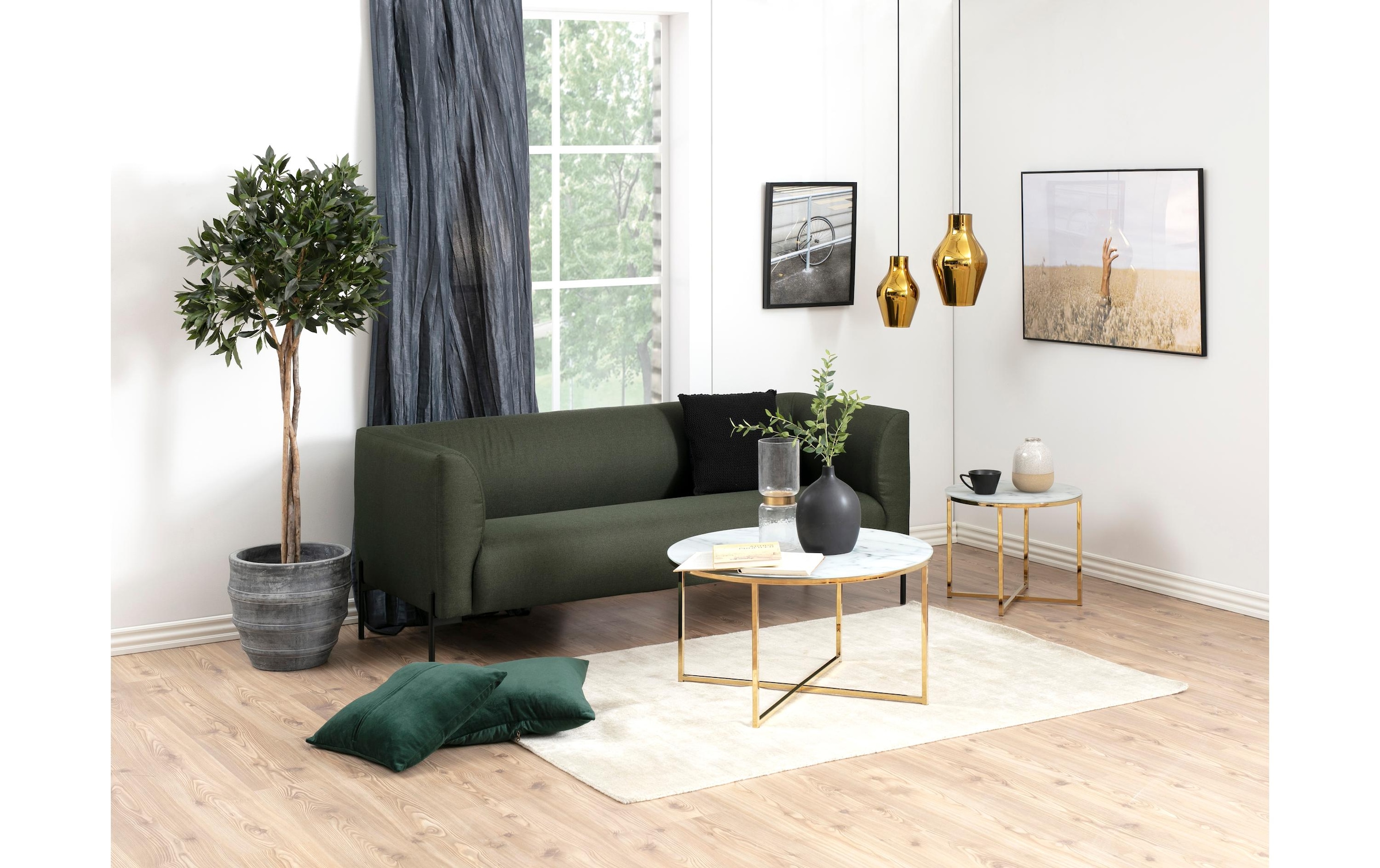 AC Design Table d'appoint »Alisma Ø 50 x 42 cm Gold/Weiss«