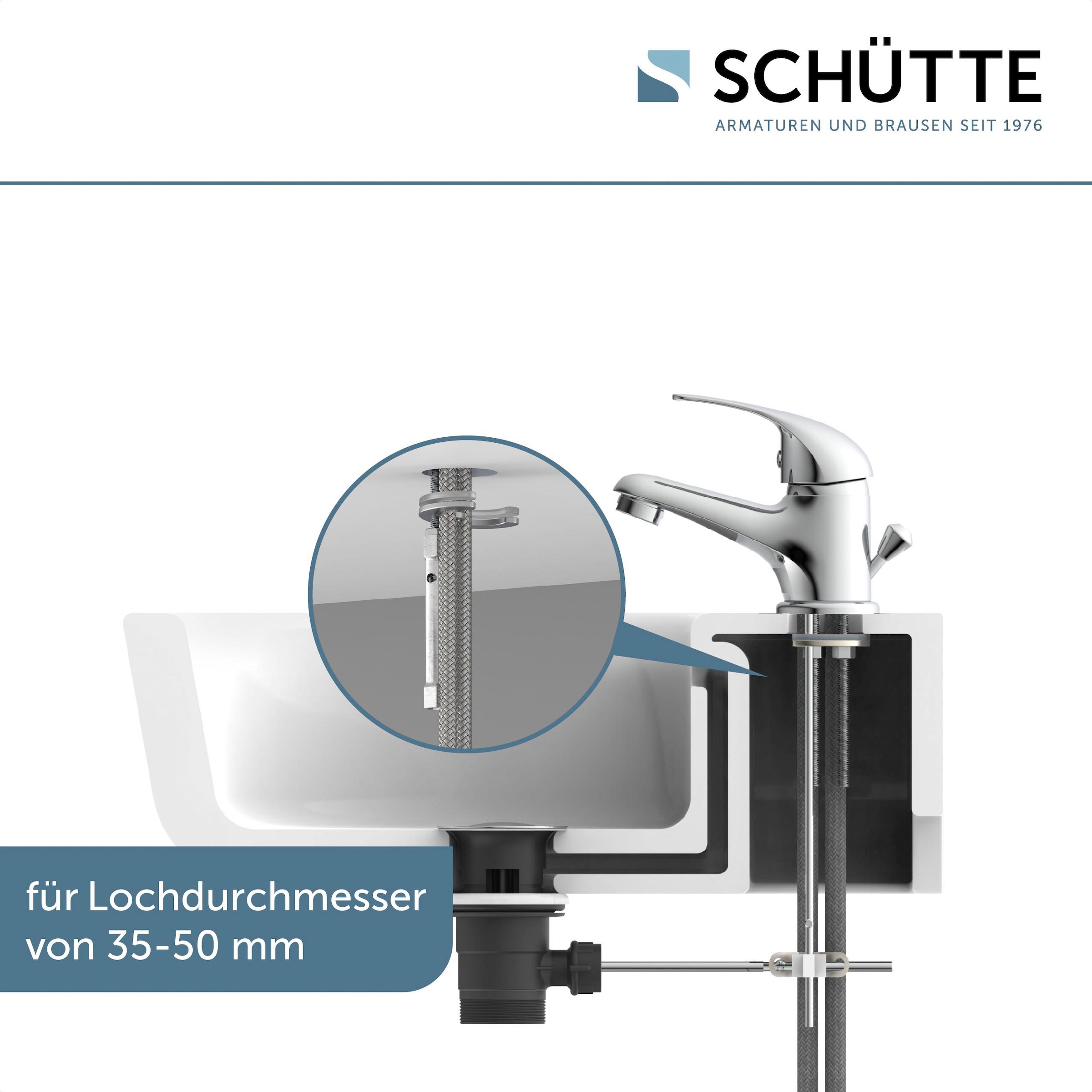 Schütte Waschtischarmatur »ATHOS PLUS« geräuscharme Kartusche, Marken-Mischdüse, inkl. Zugstange