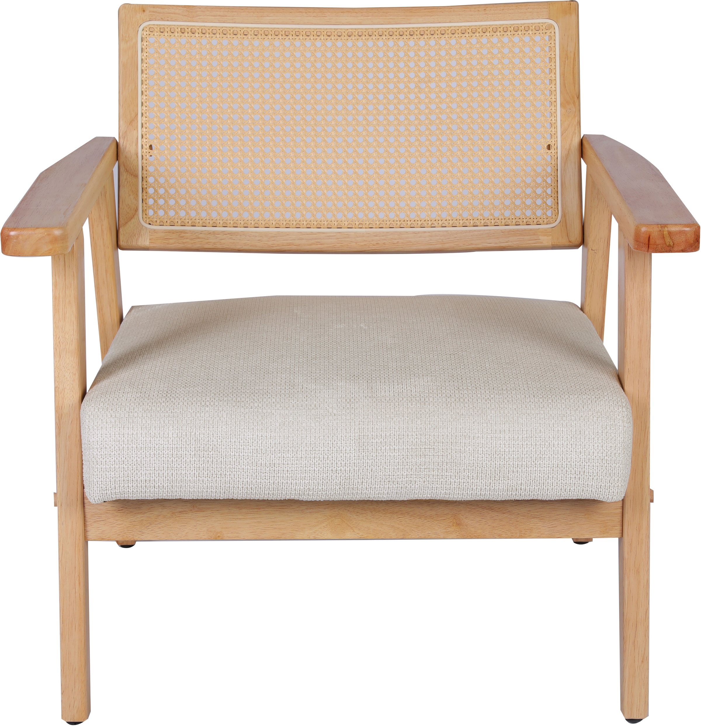 Home affaire Loungesessel »VILLAINE« Einzelsessel, Rattan-Sessel mit Wiener Geflecht, Cord, Webstoff