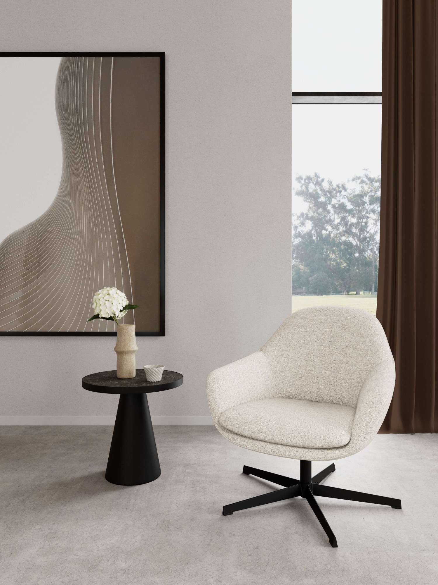 ACTONA GROUP Chaise rembourrée »Polsterstuhl« () chaise, beige, fonction pivotante, 74x72x81cm