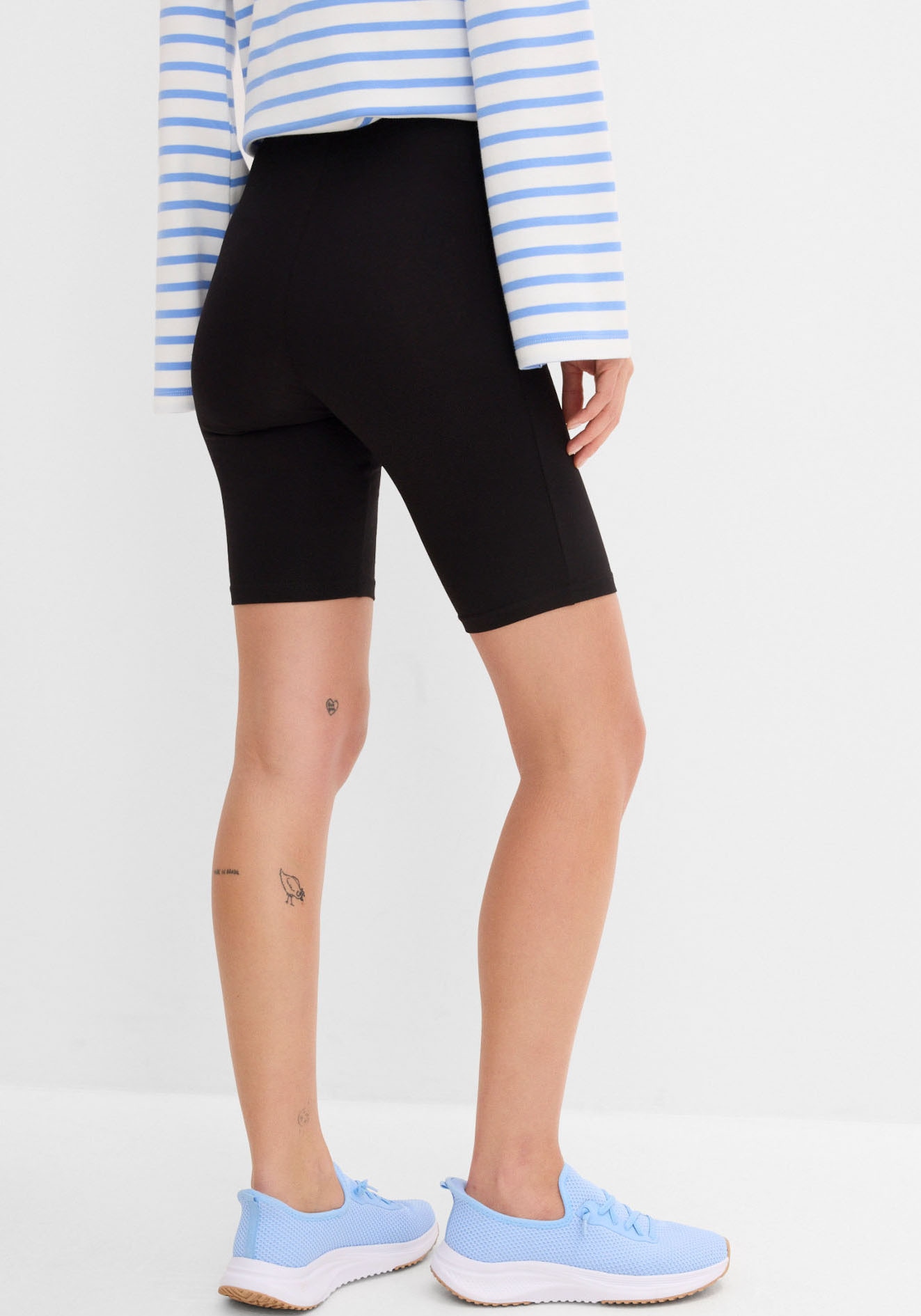 bonprix Pantalon cycliste  aus elastischem Material, taillenhoher Bund mit Gummizug, Skinny Fit