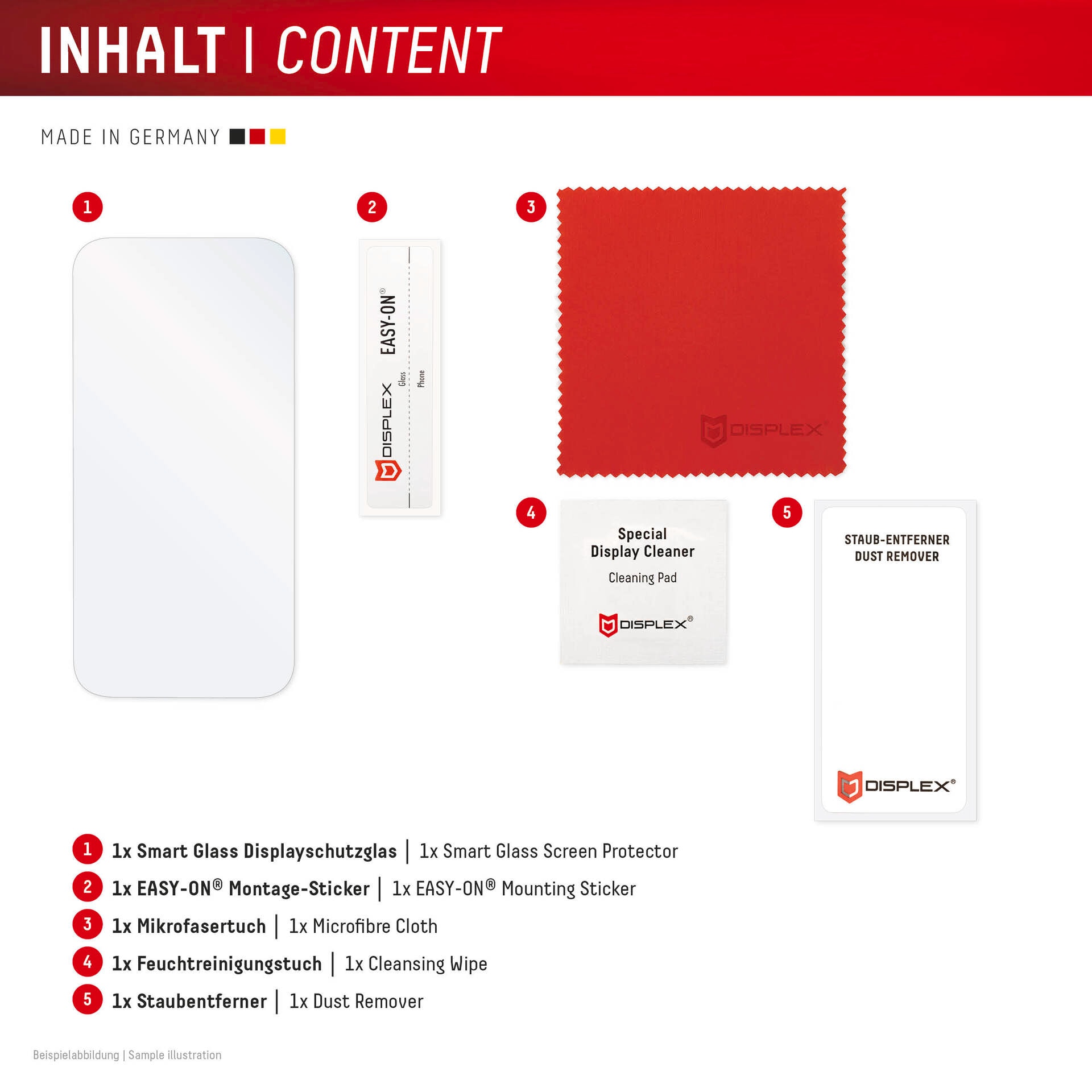 Displex Displayschutzglas »Smart Glass Screen Protector« für Apple iPhone 17;Apple iPhone 17 Pro Displayschutzfolie, Schutzfolie, Bildschirmschutz, kratz- & stossfest
