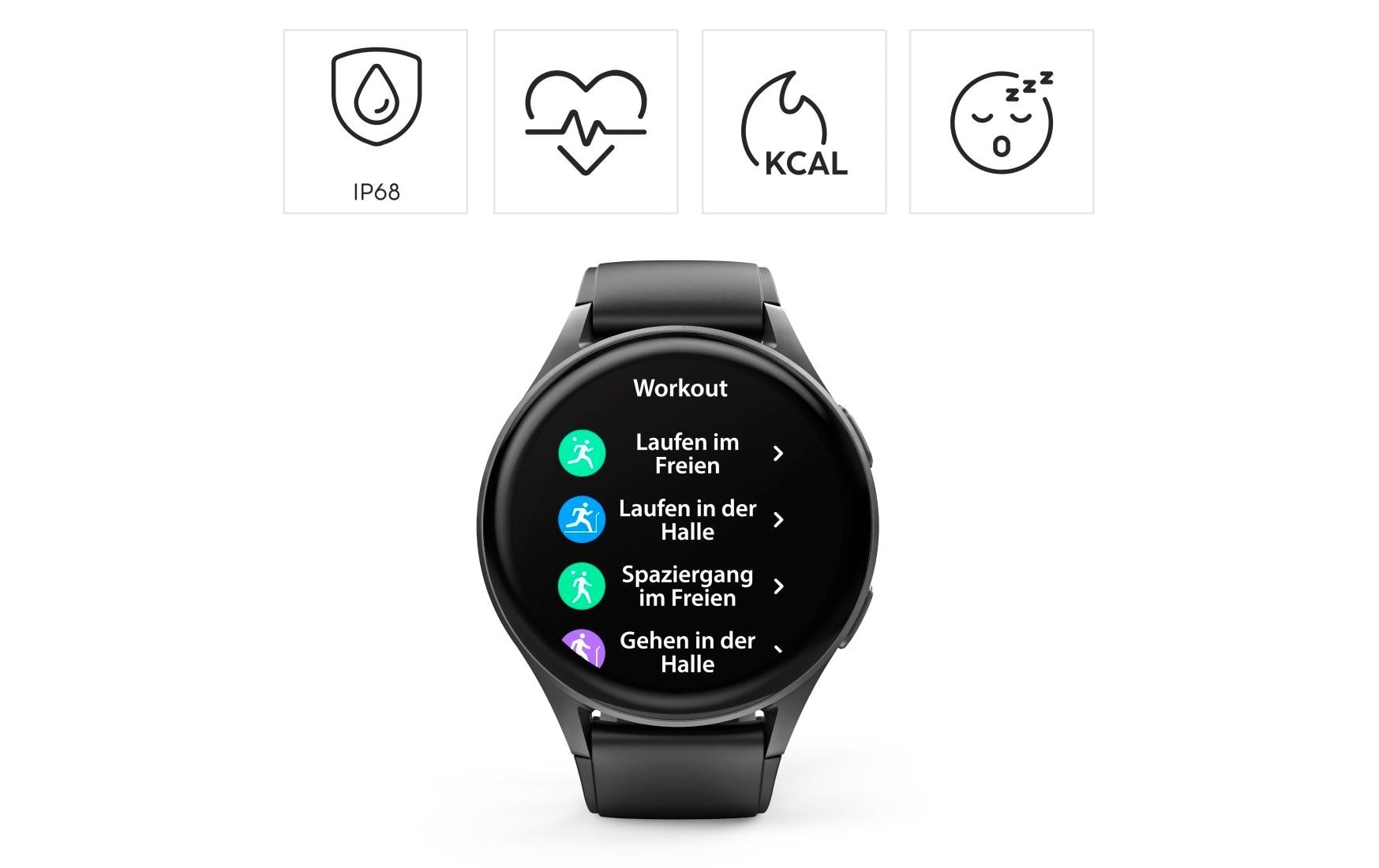 Hama Smartwatch »Smartwatch 8900 (Telefonfunktion, GPS, wasserdicht IP68, Herzfrequenz)«(/ 1,43 ″)