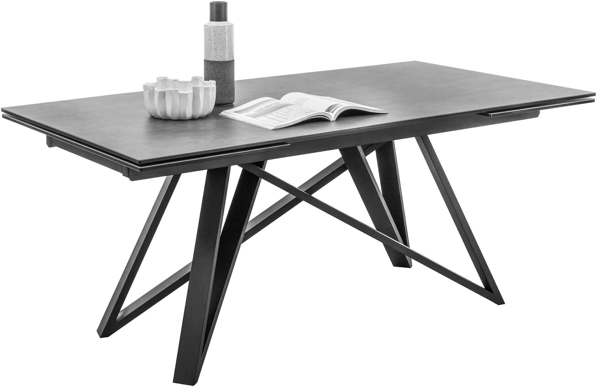 Stolkom Esstisch »Charly Esszimmertisch Keramik, ausziehbar 280 cm, BxHxT 180x75x95 cm« Keramikoberfläche,Tischplatte beidseitig ausziehbar 180 auf 280 cm