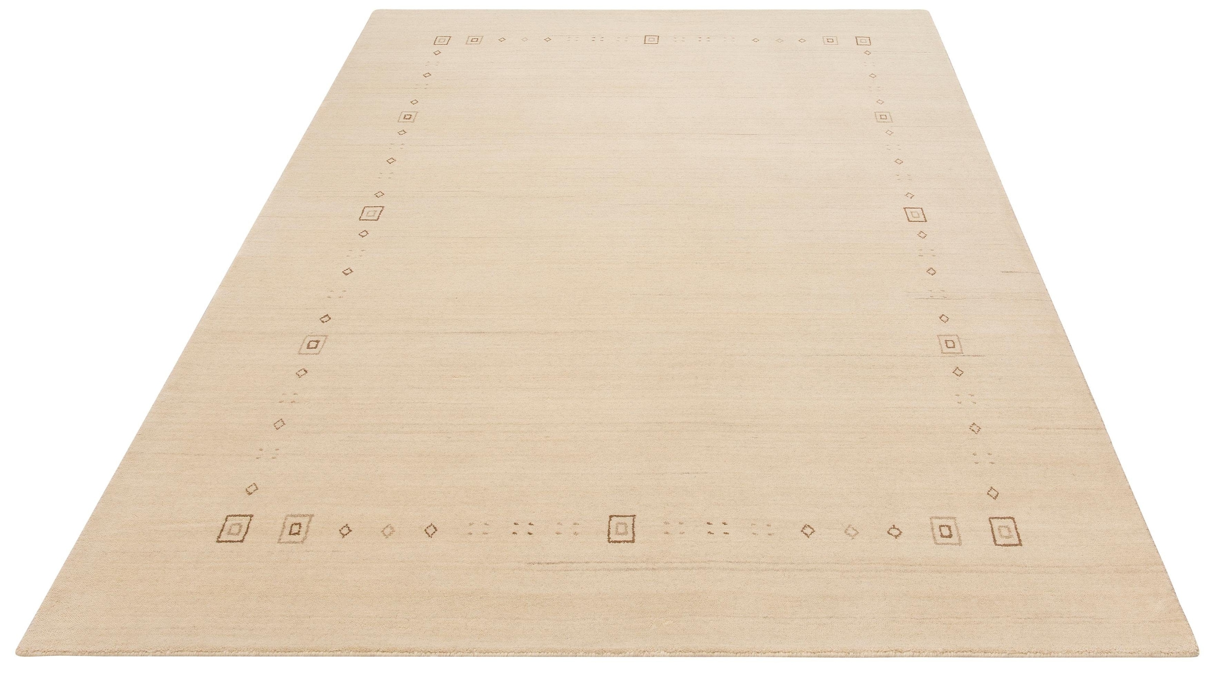 GOODproduct Wollteppich »Felia« rechteckig 12 mm Höhe reine Wolle, handgewebt, mit Bordüre