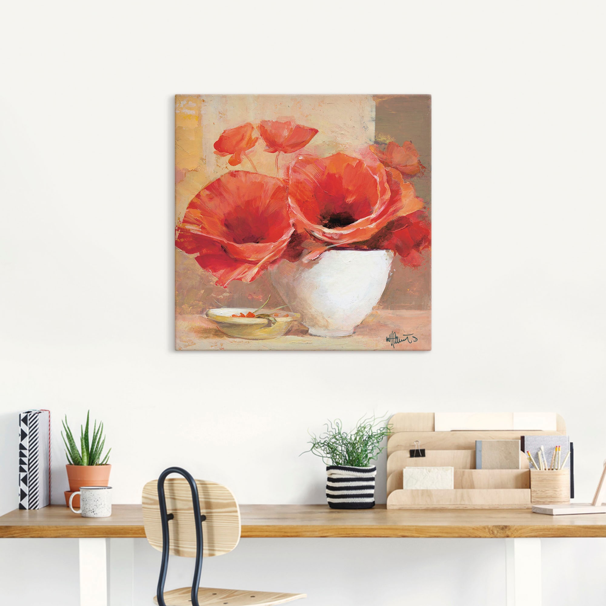 Artland Leinwandbild »Mohn II« Blumen 1 Stk. tlg. auf Holzrahmen gespannt