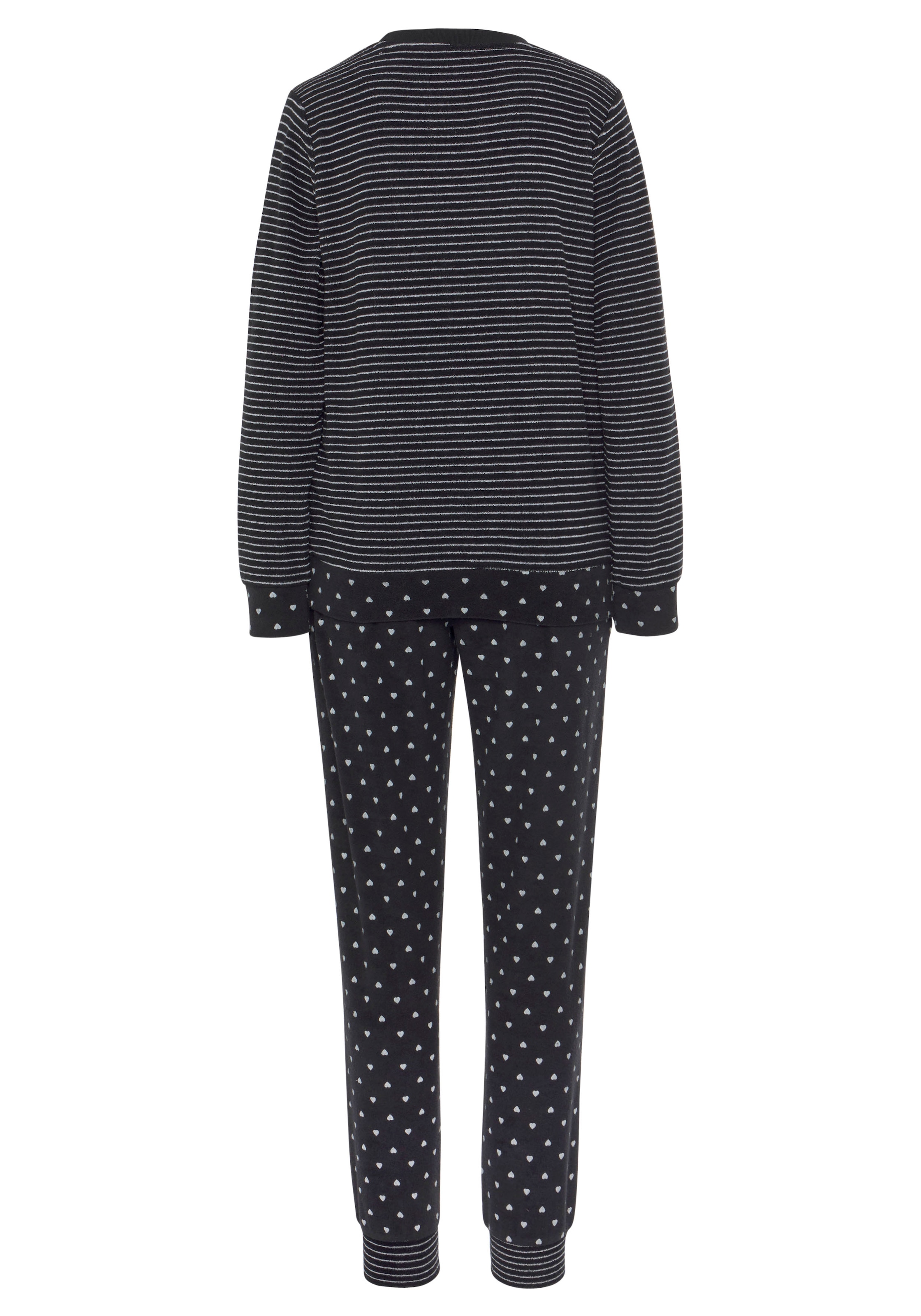 Vivance Dreams Pyjama 2-teilig, 2 pièces aus weichem Frottée mit Streifen und Herzen