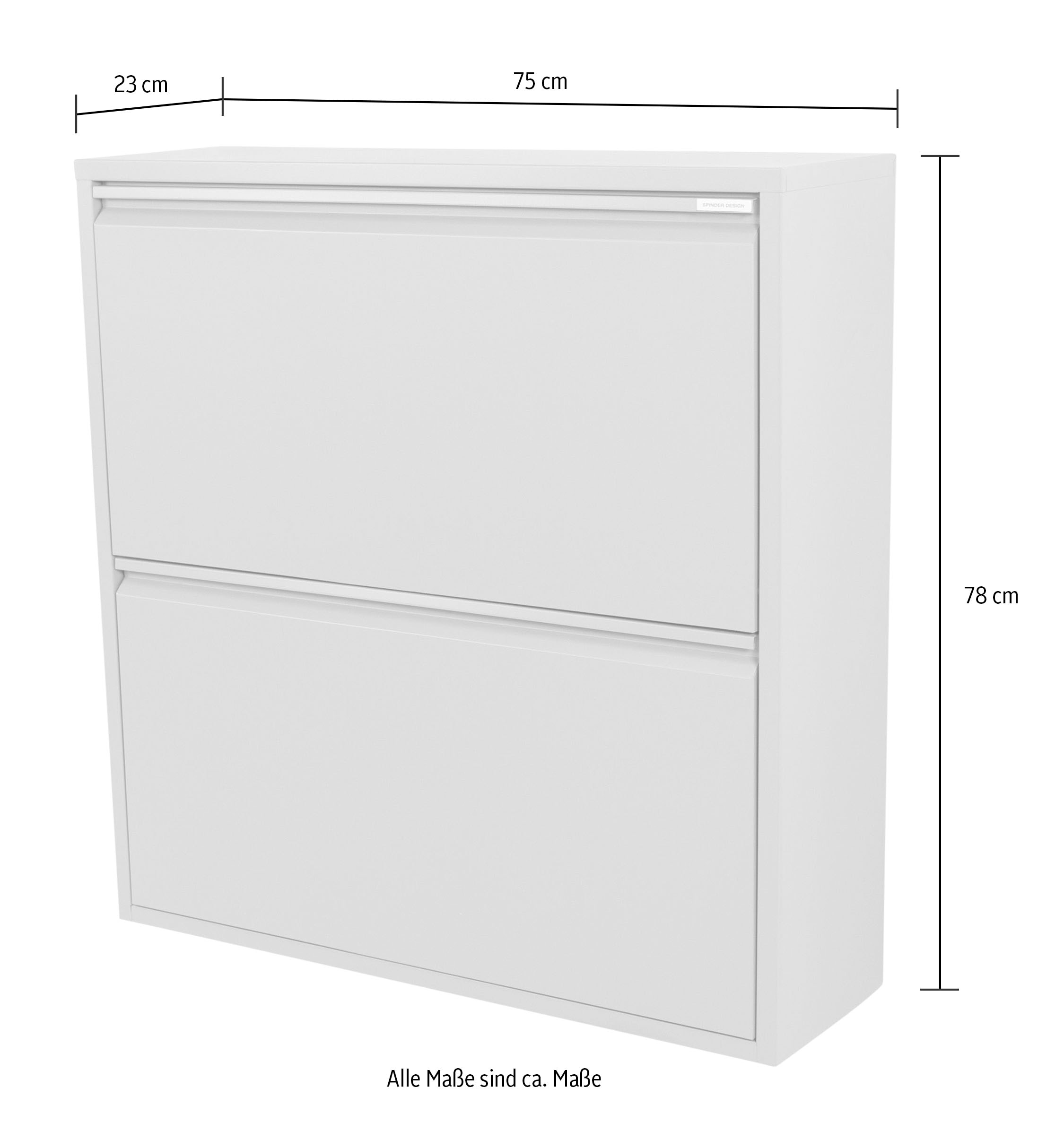 Spinder Design Armoire à chaussures »Billi Schuhklapper« Métal, largeur 75 cm, hauteur 77,5 cm, 2 volets