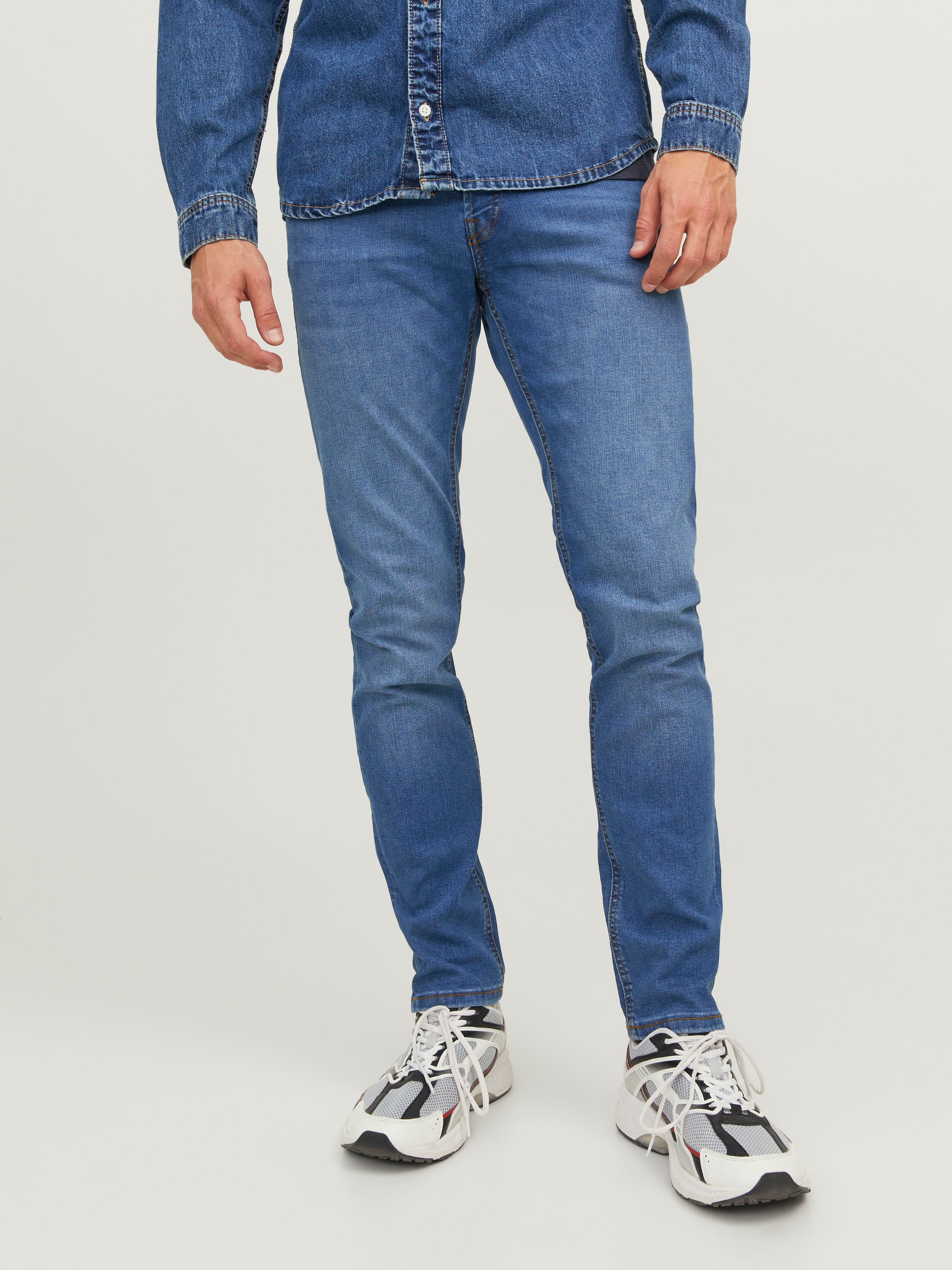 Jack & Jones Jeans slim »JJIGLENN mit Used-Look und Stretchkomfort« effets d'usure, tendance, coupe slim, mélange de coton