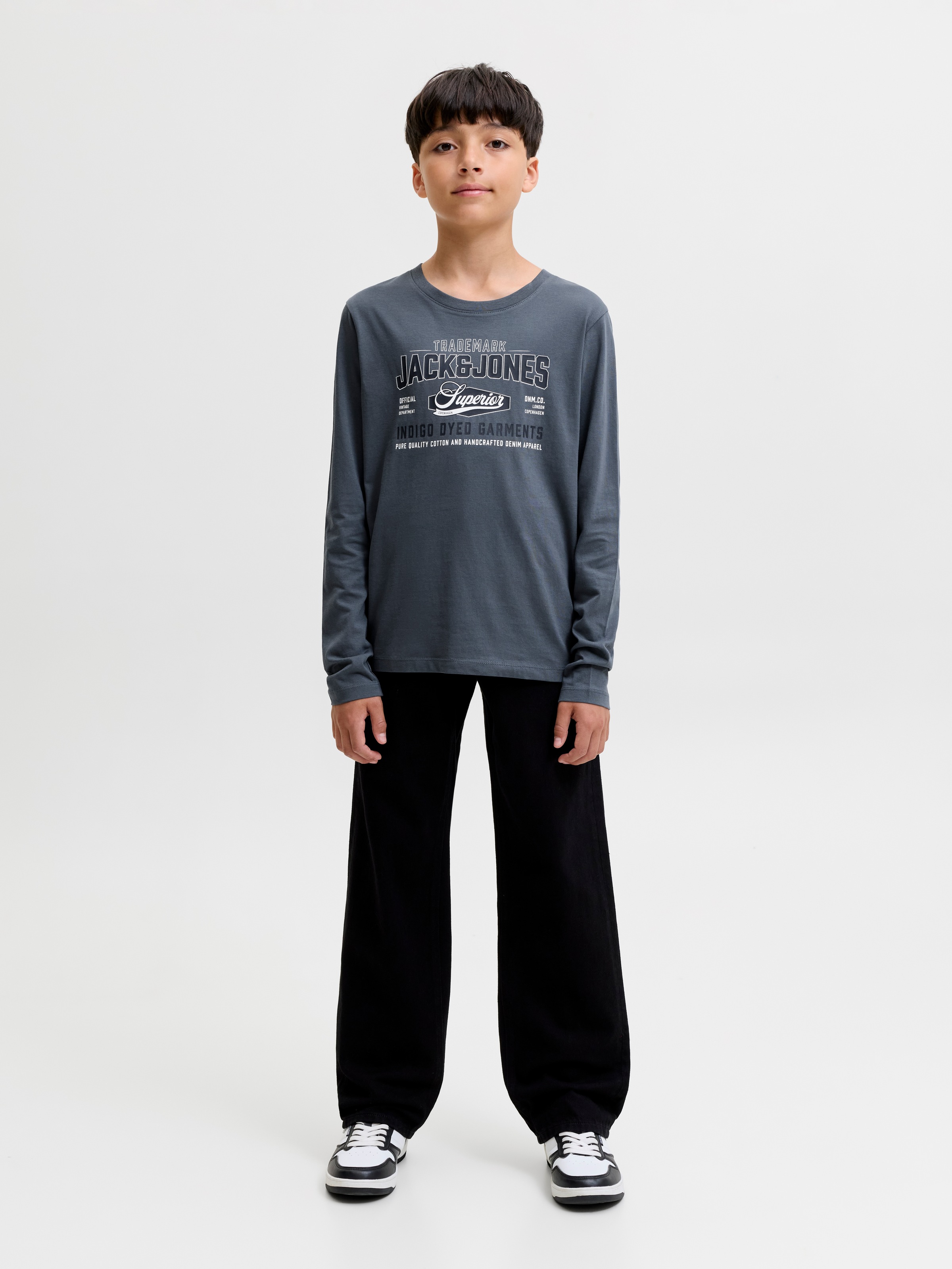 Jack & Jones Junior Langarmshirt »JJELOGO TEE LS O-NECK 2 COL AW26 SN JNR« Baumwolle, regular fit
