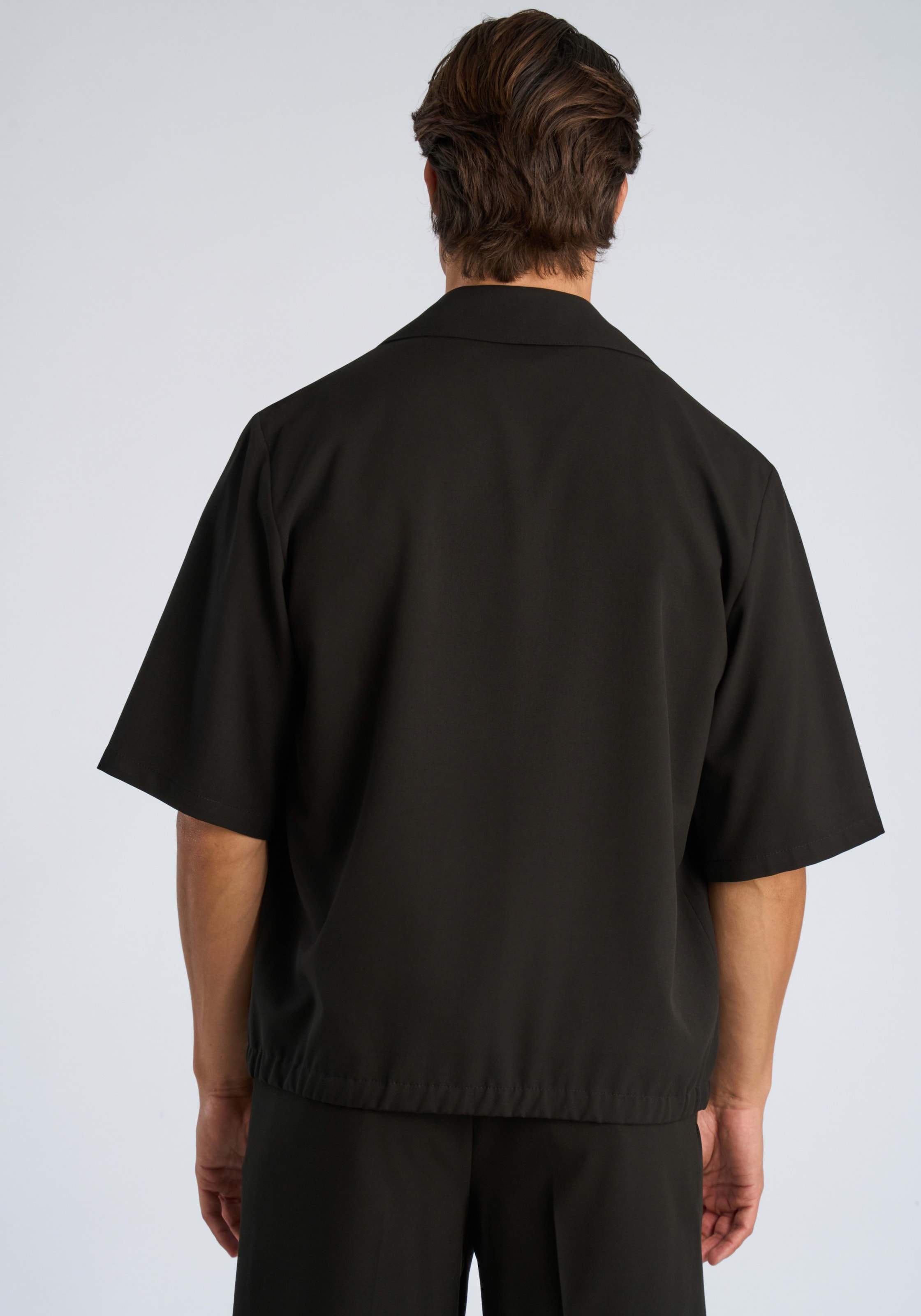 LINDBERGH Veste chemisier ohne Kapuze Halbarm, mit Knopfleiste und Viskose