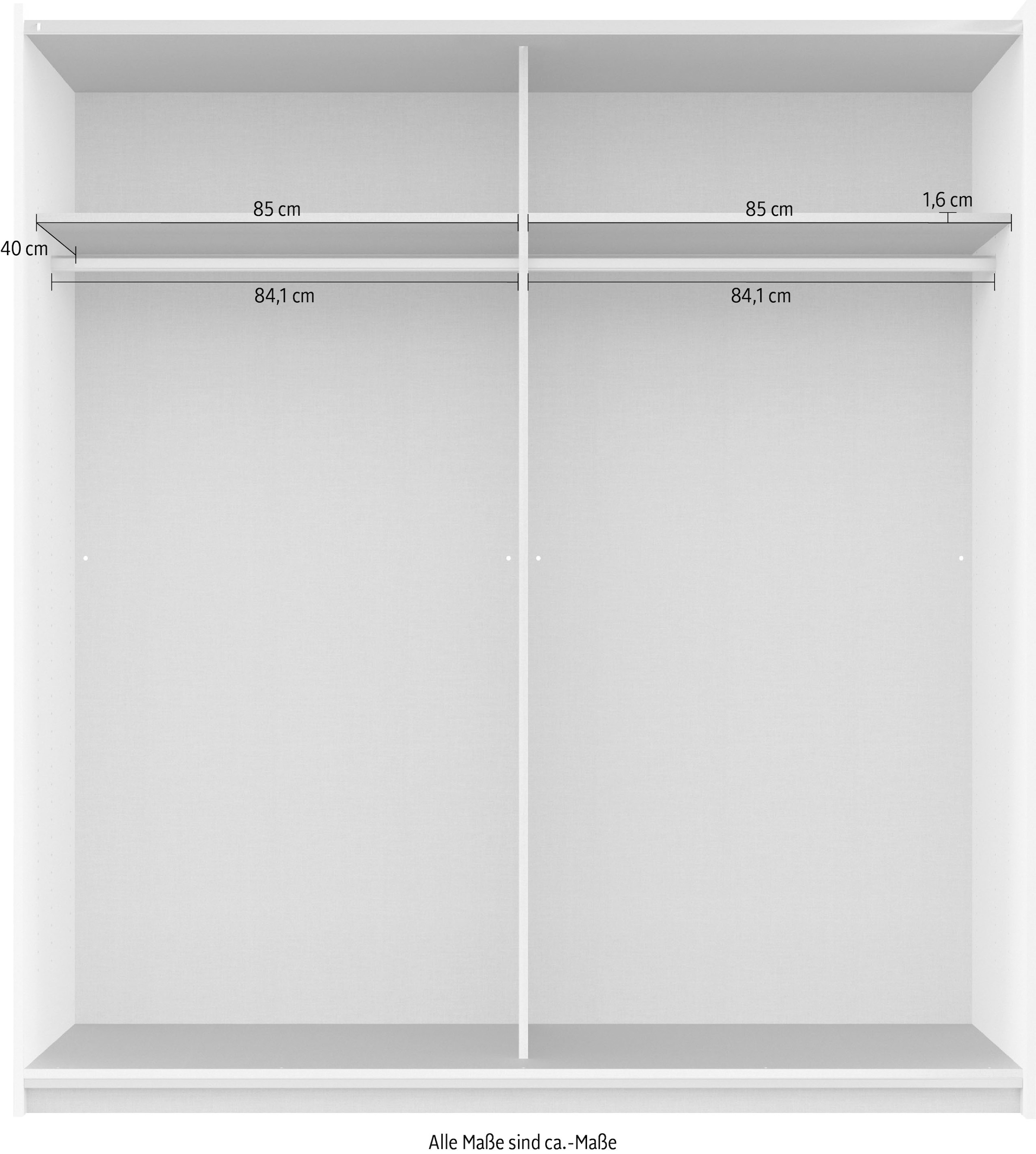 rauch Schwebetürenschrank »Kleiderschrank Schrank Garderobe Wäscheschrank SATURN« 3 verschiedene Ausstattungen BASIC/CLASSIC/PREMIUM (inkl. SOFT-CLOSE),  zeitlose Farbkombinationen, B/H/T: 175/191/59 cm MADE IN GERMANY