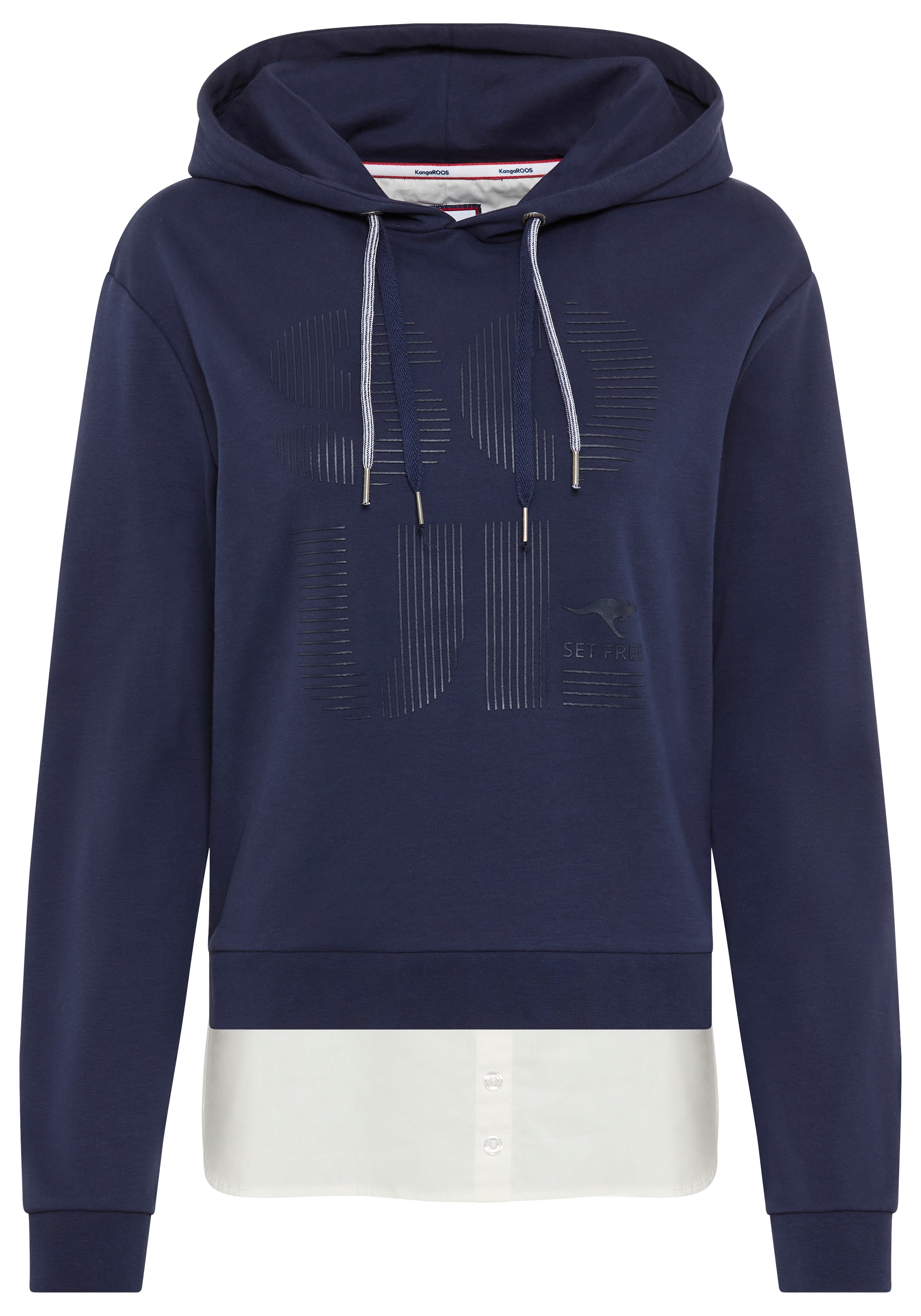 KangaROOS Sweat à capuche , mit angenähtem Blusensaum
