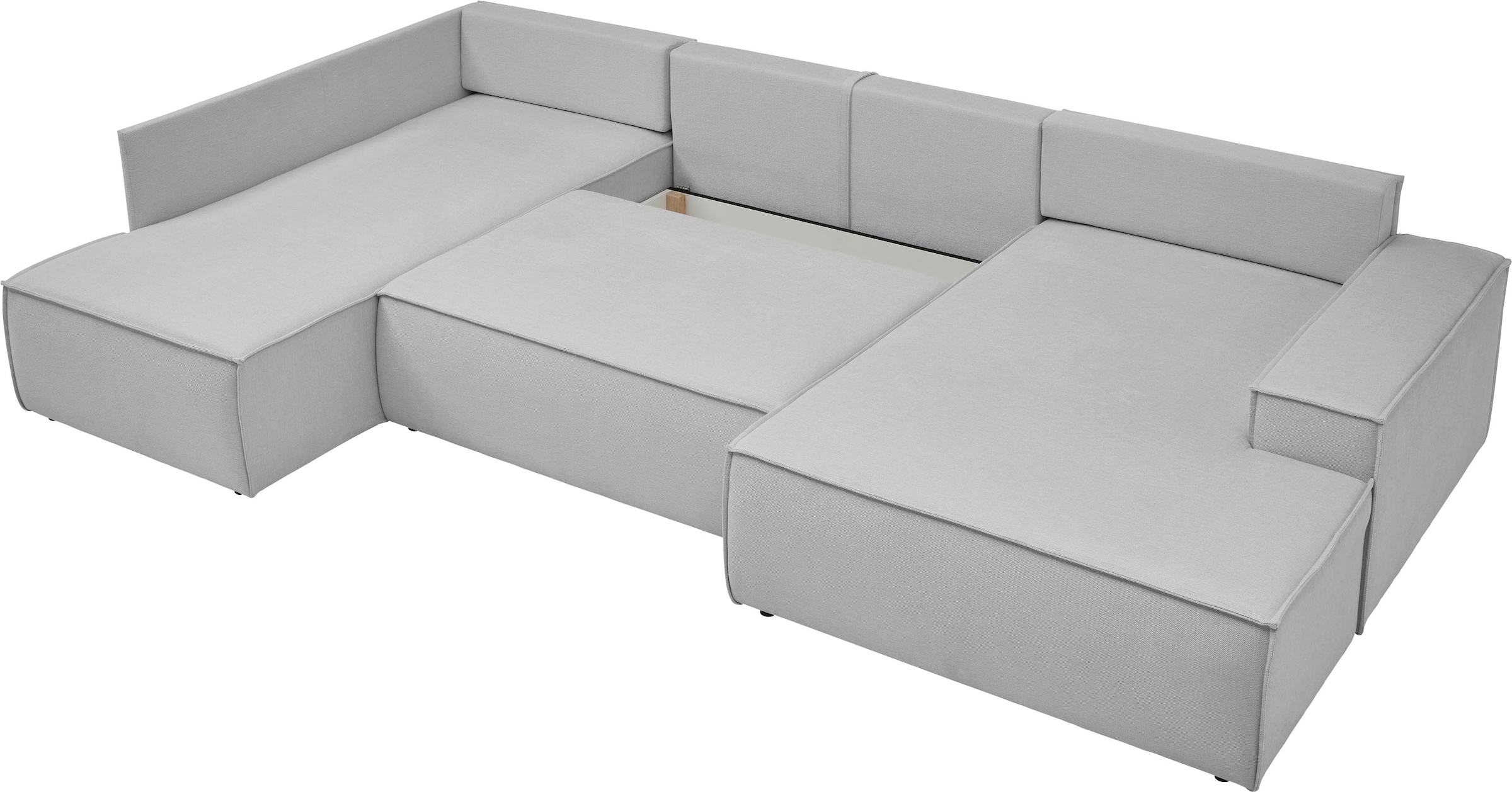 andas Paysage de salon »FINNLEY, U-Form XXL 329 cm, Schlafsofa, Schlaffunktion m. Bettkasten« verfügbar in den Stoffqualitäten Bouclé, Struktur fein und Mega Cord