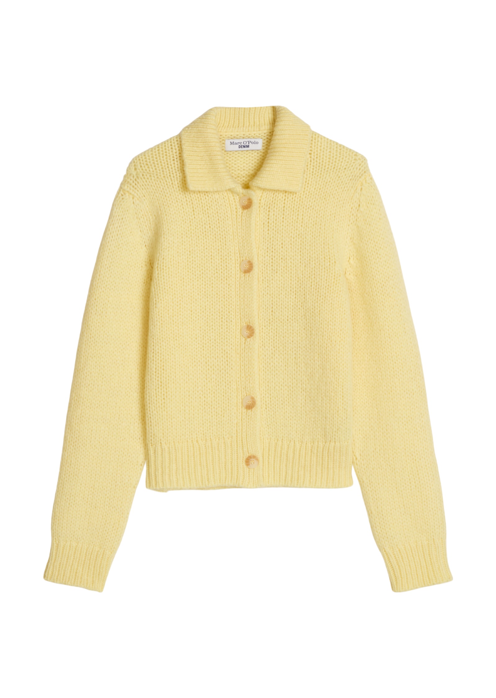 Marc O'Polo DENIM Veste en tricot avec col polo en laine vierge et laine d’alpaga