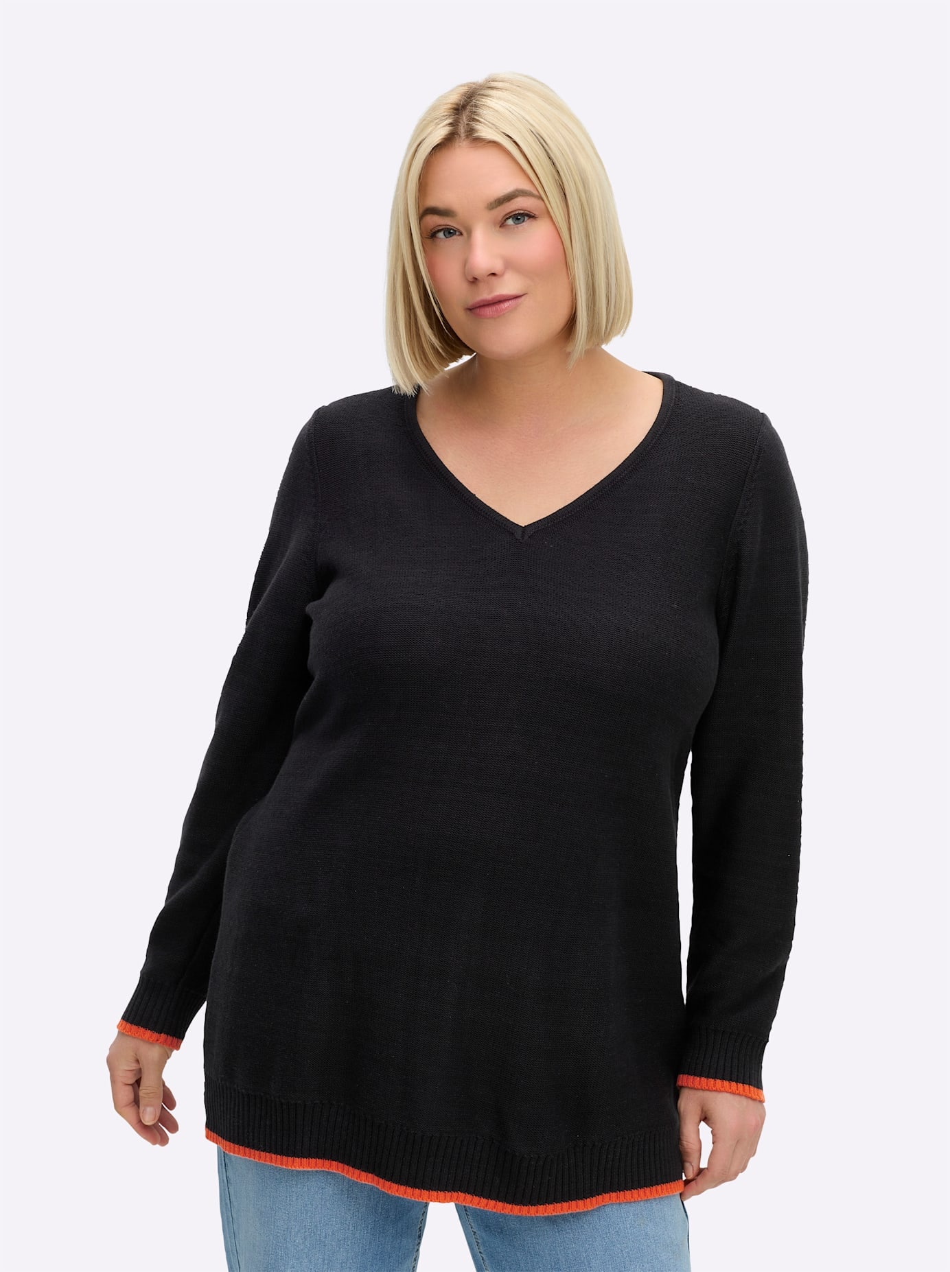 Sheego V-Ausschnitt-Pullover »Pullover«